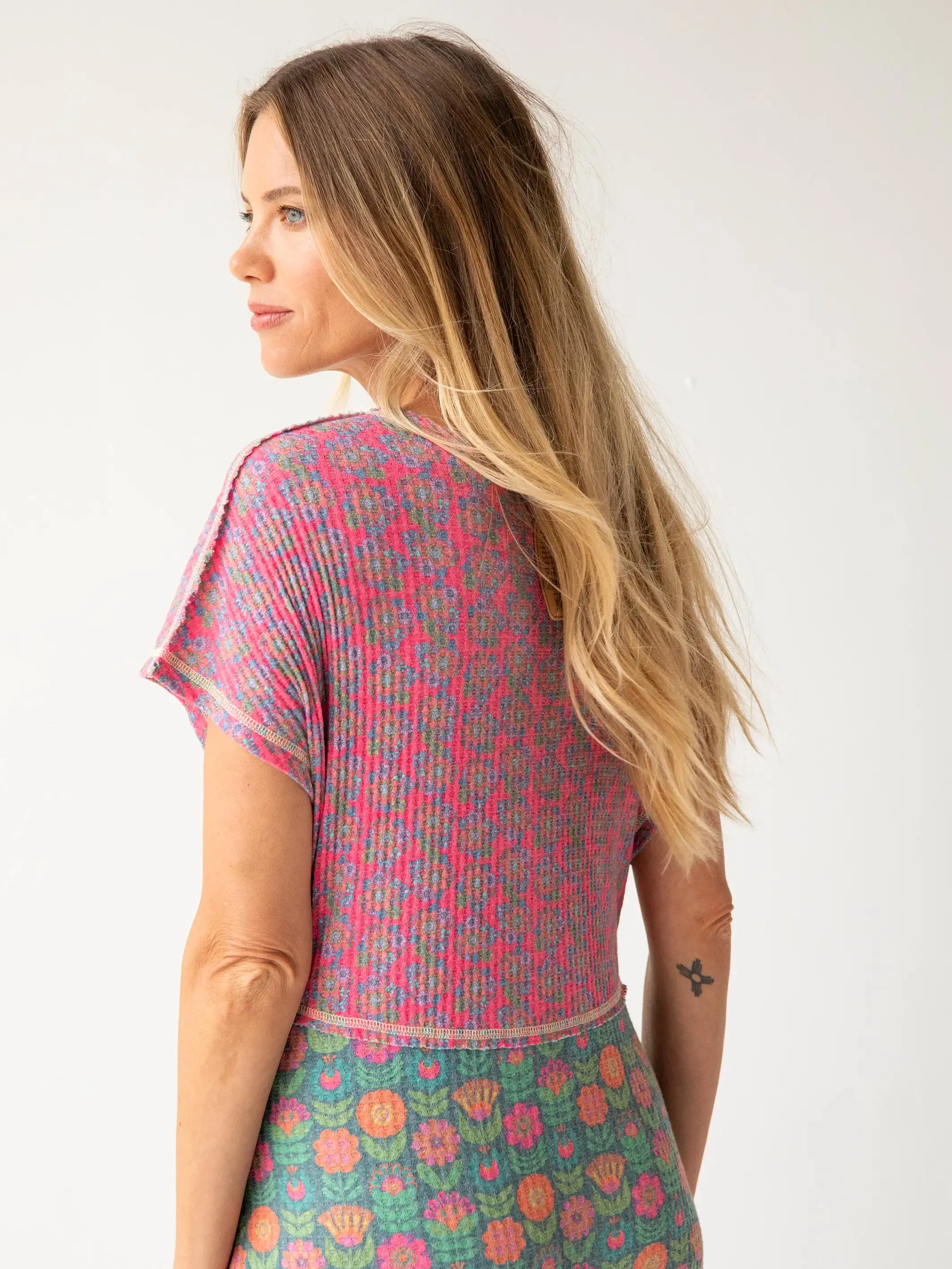 Mix & Match Jumpsuit - Hot Pink Green Mixed Floral sold by NATURAL LIFE product image thumbnail 4