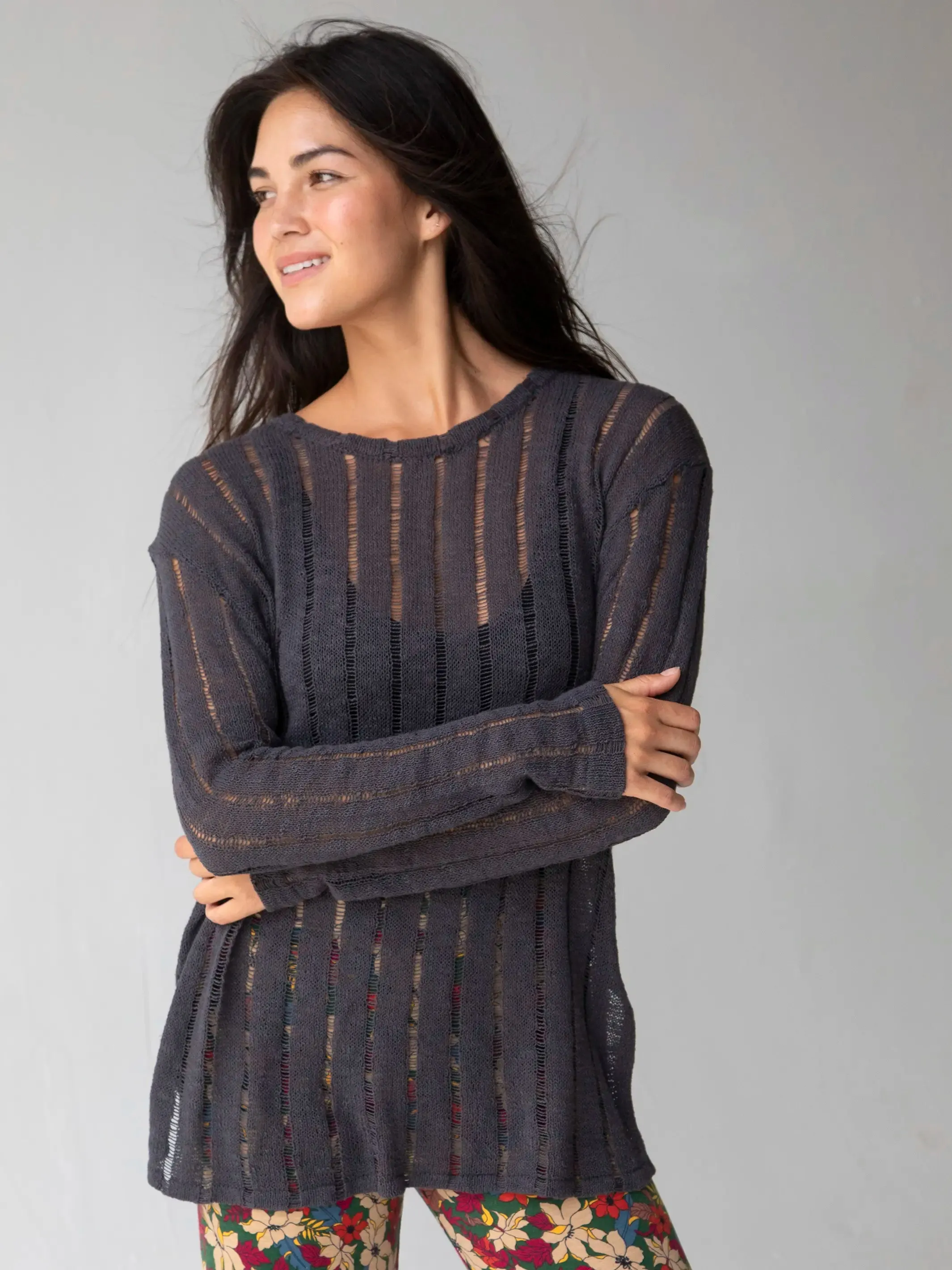 Easy Breezy Sweater Tunic - Charcoal sold by NATURAL LIFE