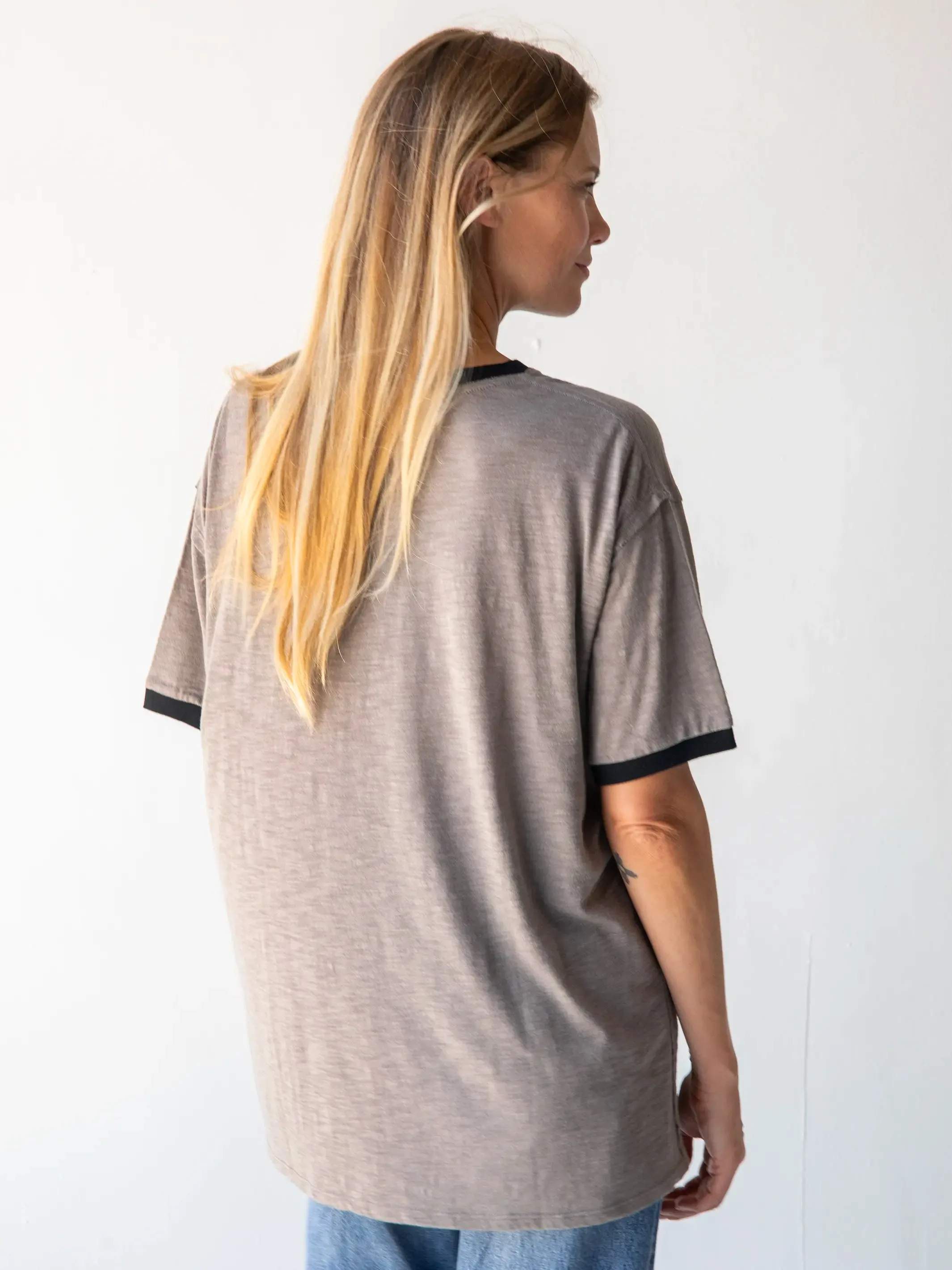 Ringer Oversized Tee Shirt - Take The Trail sold by NATURAL LIFE product image thumbnail 3