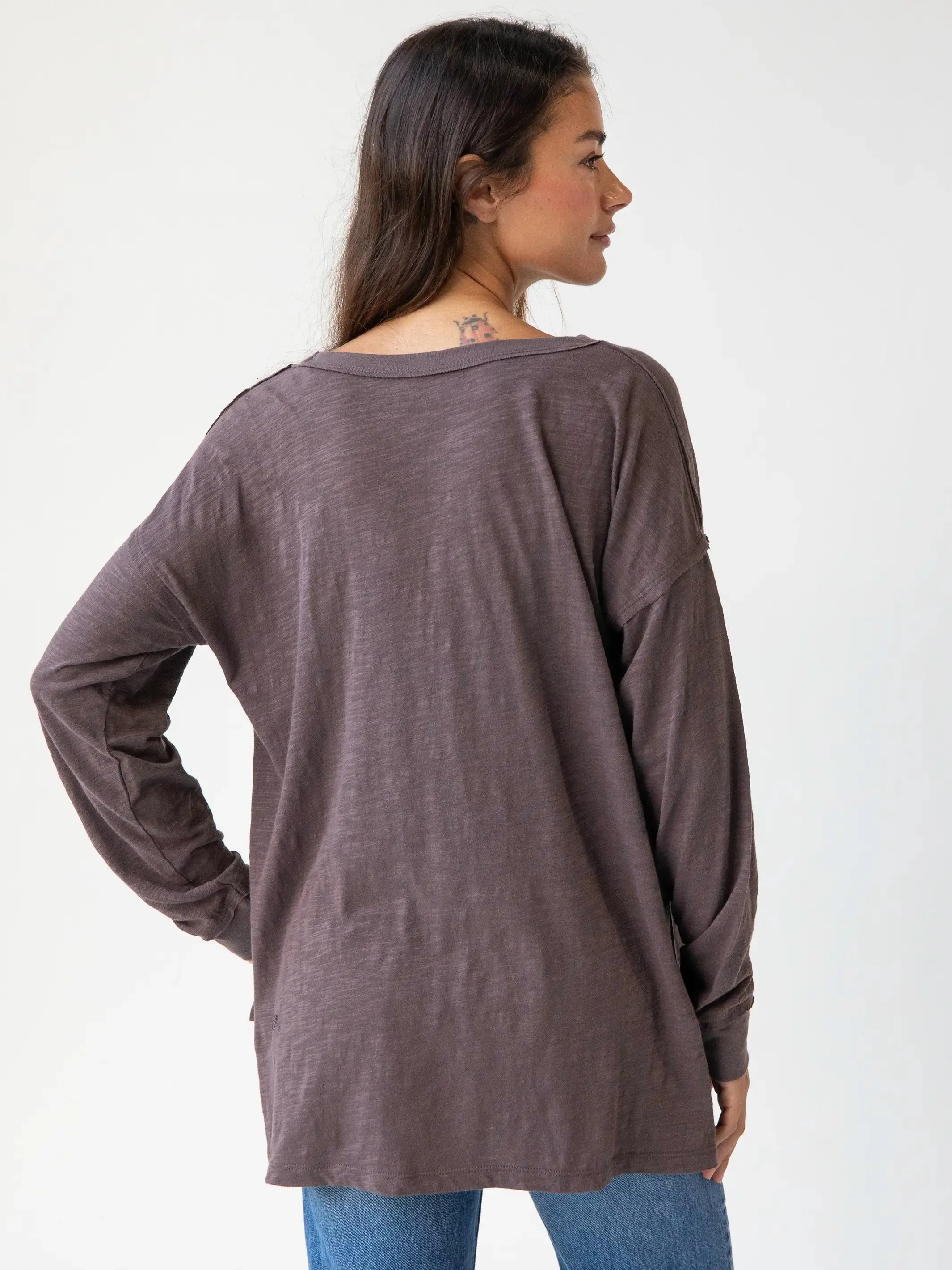 Arden Long Sleeve Cotton Tee Shirt - Espresso Heart sold by NATURAL LIFE product image thumbnail 3