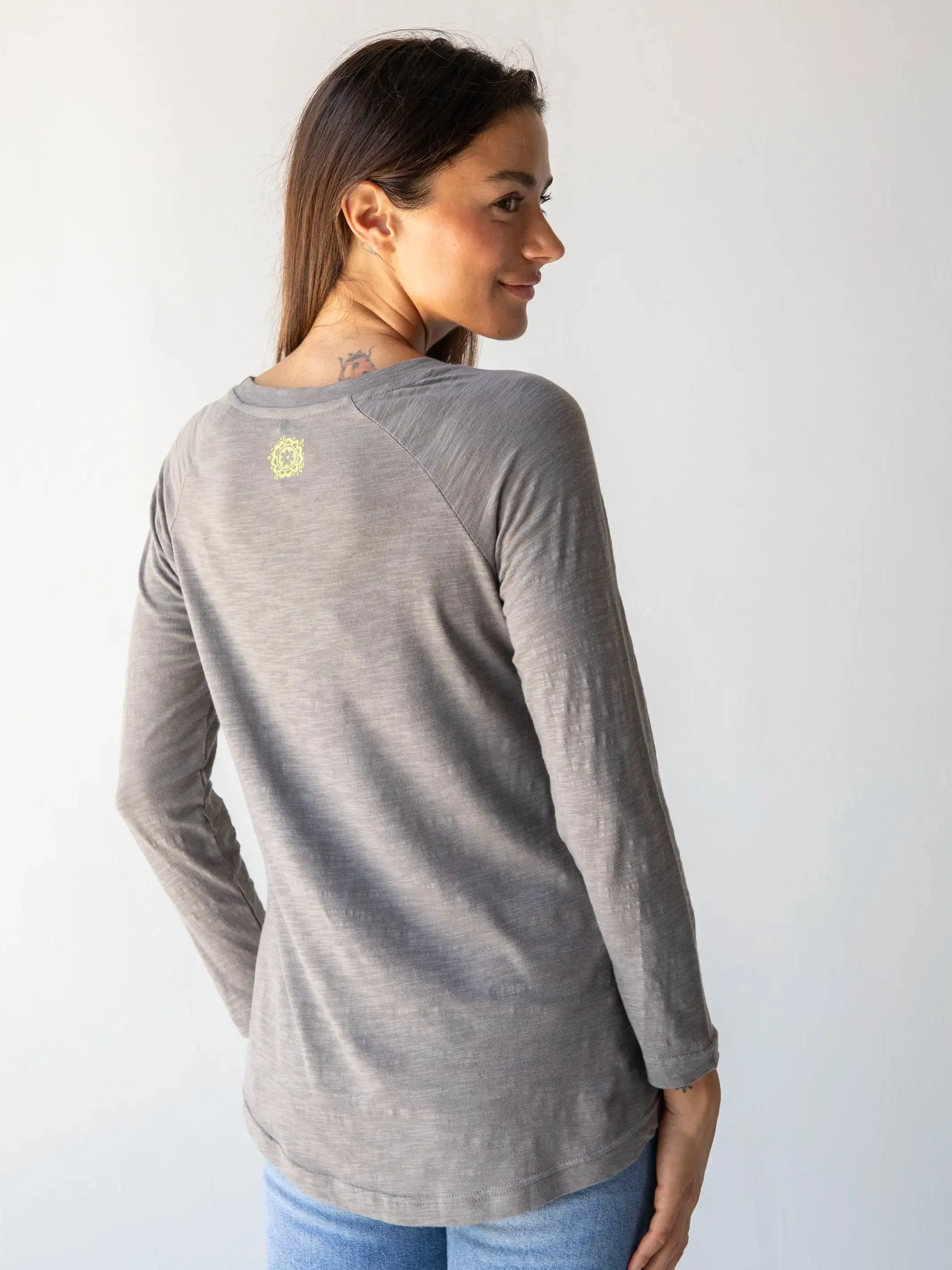 Long Sleeve Boho Cotton Tee Shirt - Time For An Adventure sold by NATURAL LIFE product image thumbnail 3