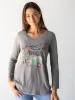 Long Sleeve Boho Cotton Tee Shirt - Time For An Adventure sold by NATURAL LIFE