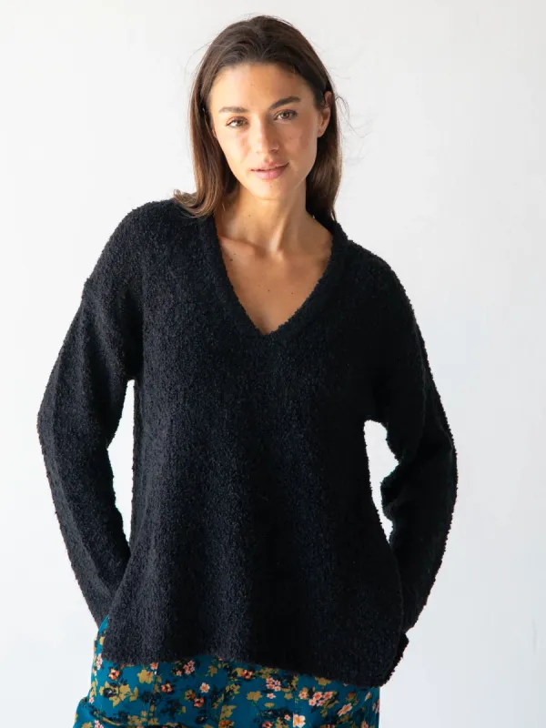 Snuggle Up V-Neck Sweater - Black sold by NATURAL LIFE