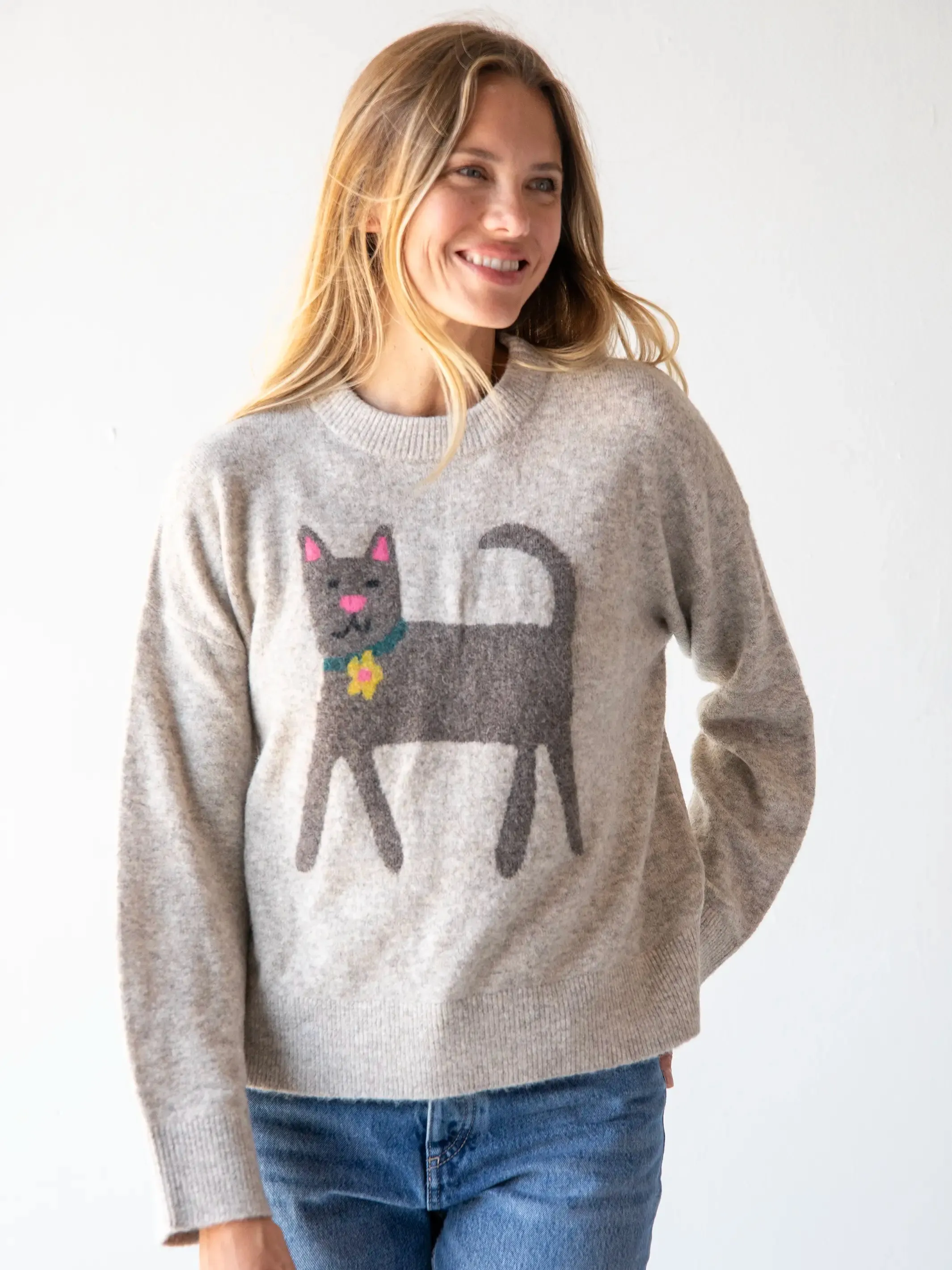 Everyone's Favorite Sweater - Dove Grey Cat sold by NATURAL LIFE