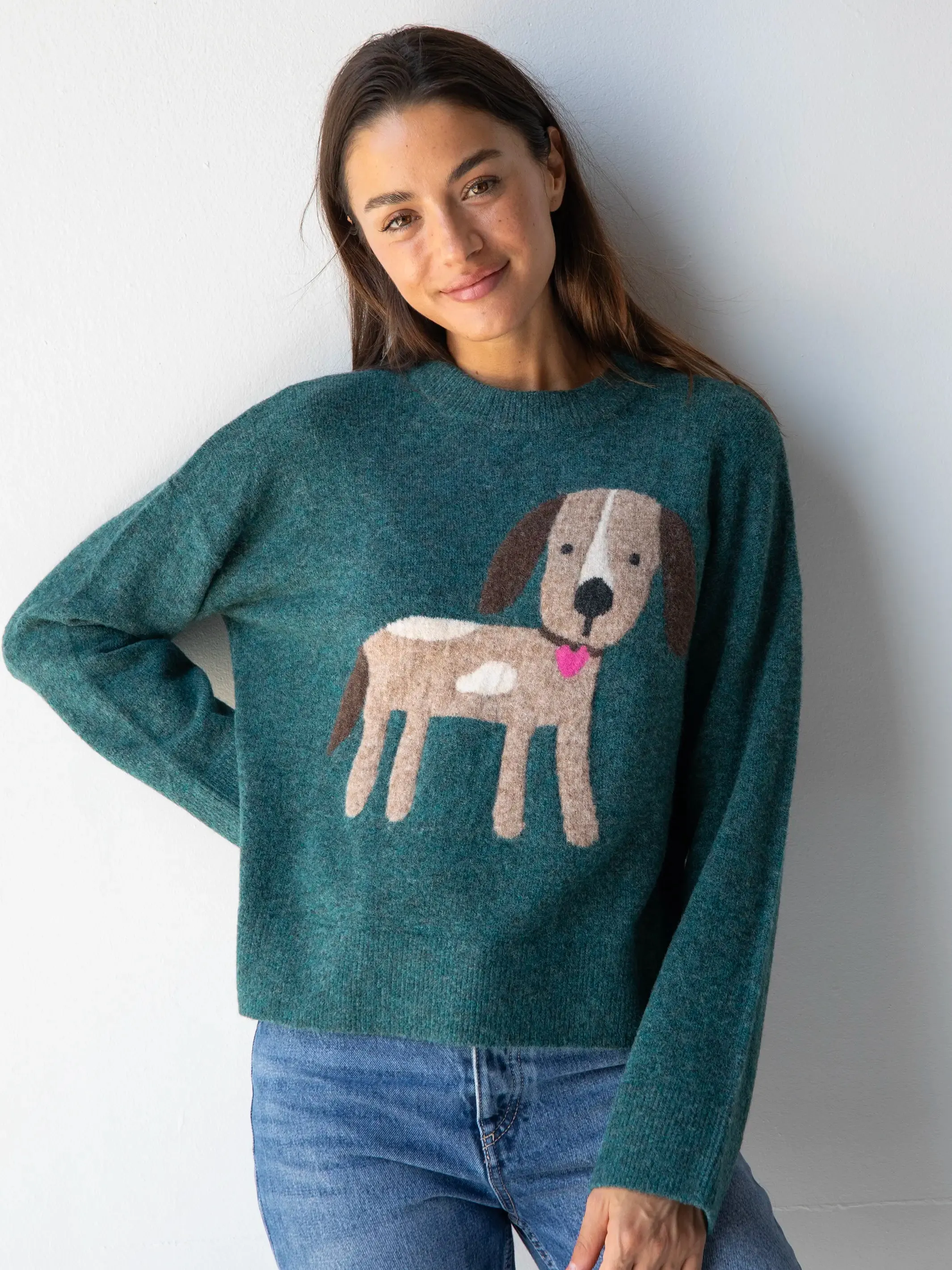 Everyone's Favorite Sweater - Dark Teal Dog sold by NATURAL LIFE product image thumbnail 2