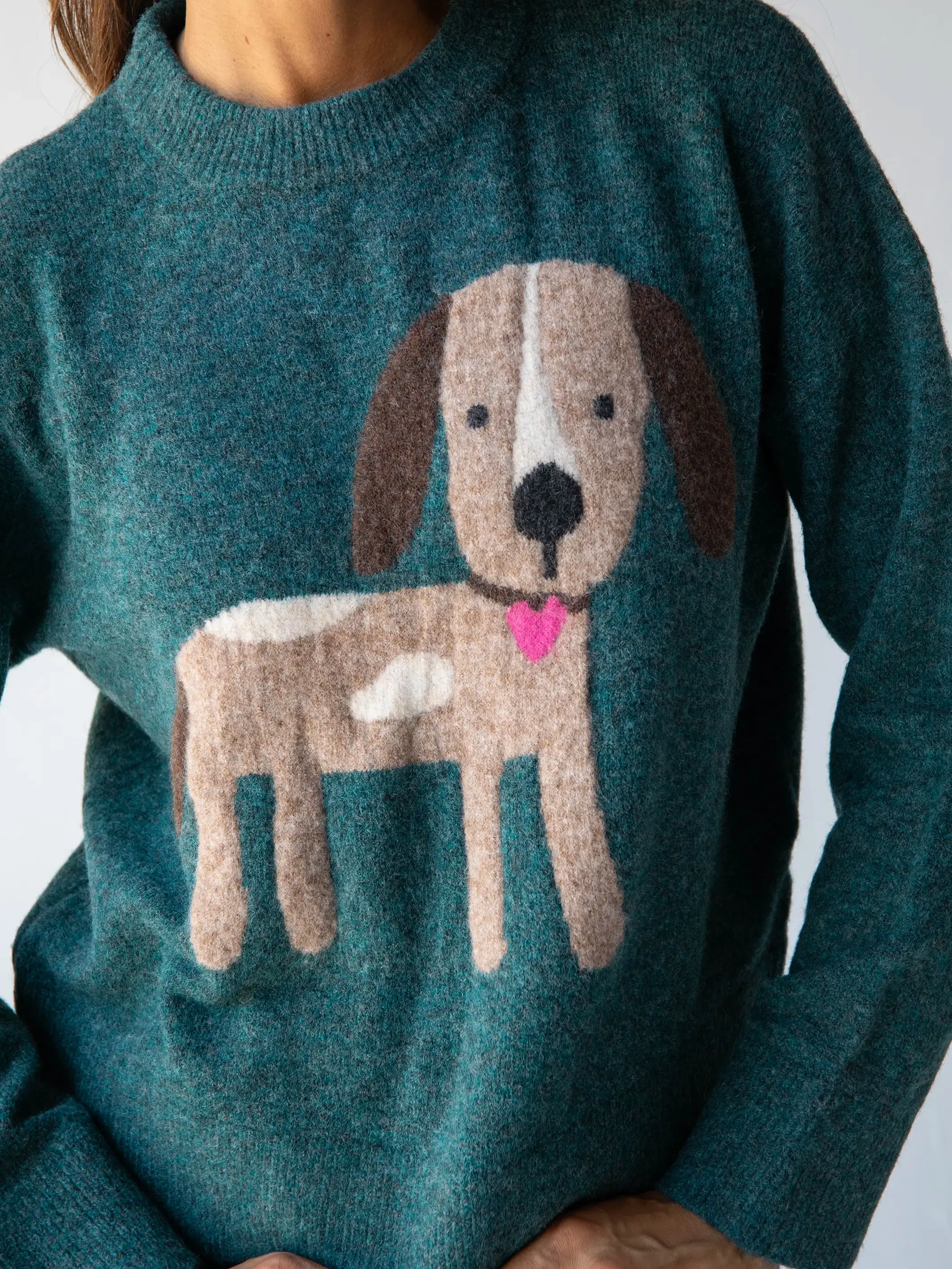 Everyone's Favorite Sweater - Dark Teal Dog sold by NATURAL LIFE