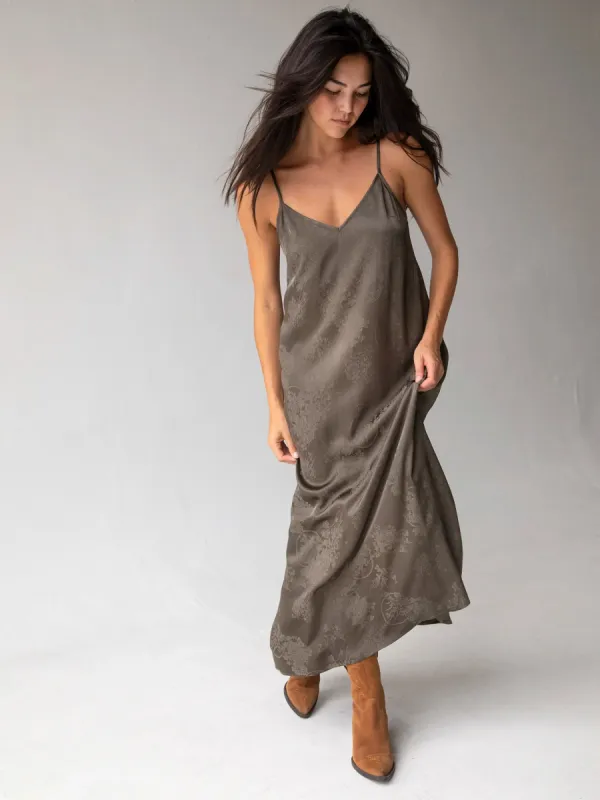 Gracie Slip Maxi Dress - Dark Olive sold by NATURAL LIFE