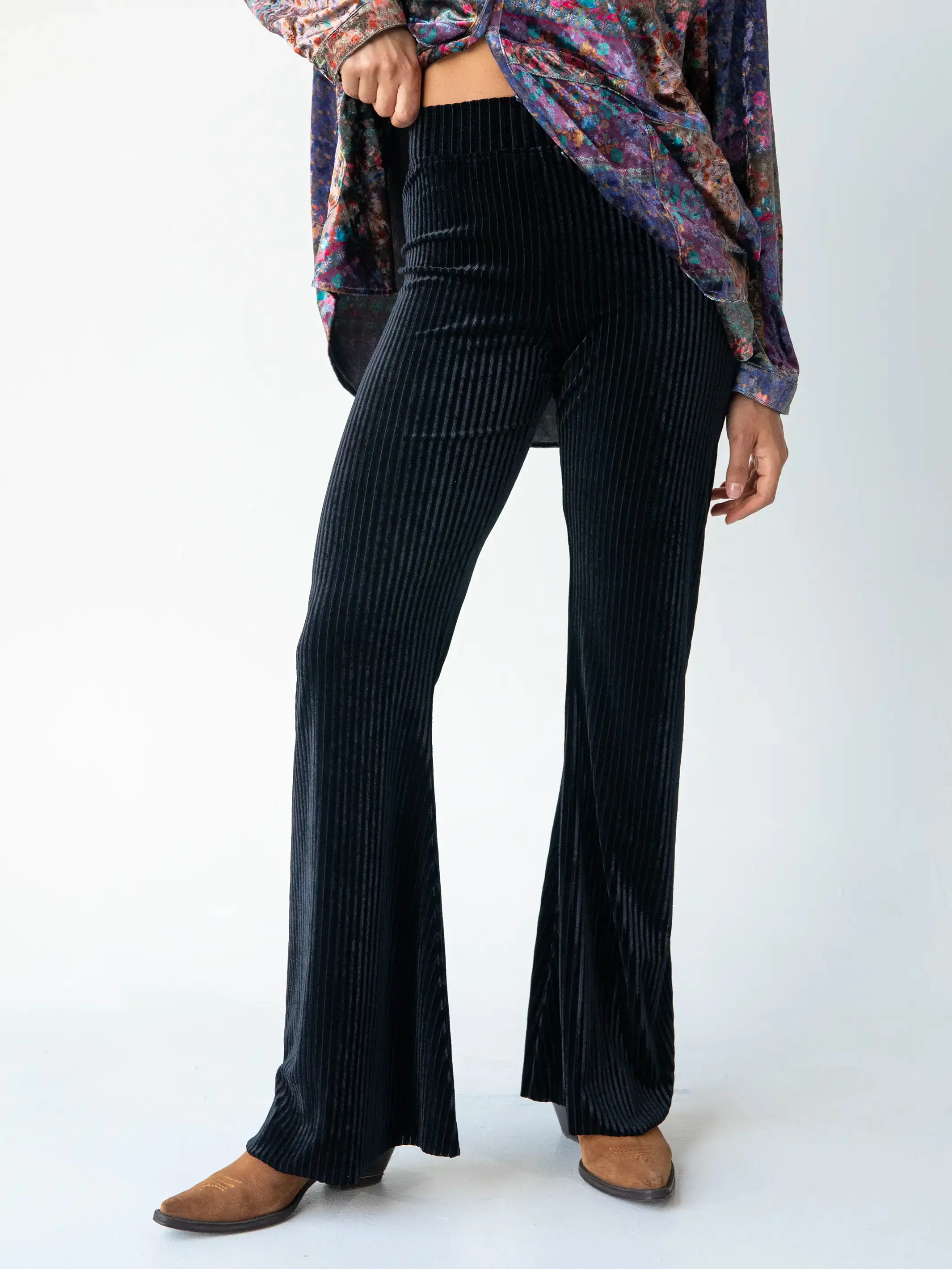 Cali Velvet Flare Pant - Black sold by NATURAL LIFE