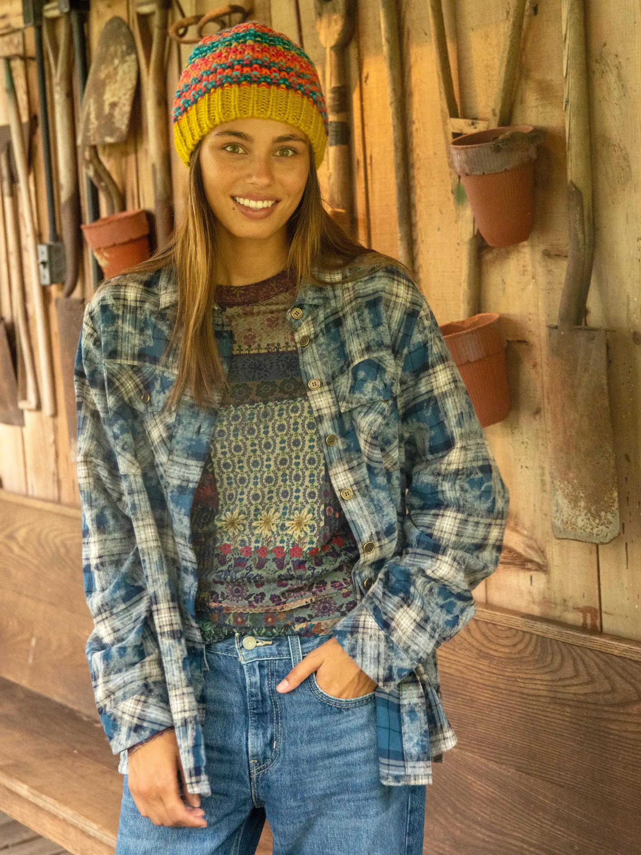 Telluride Patch Flannel Shirt - When It Rains sold by NATURAL LIFE product image thumbnail 2