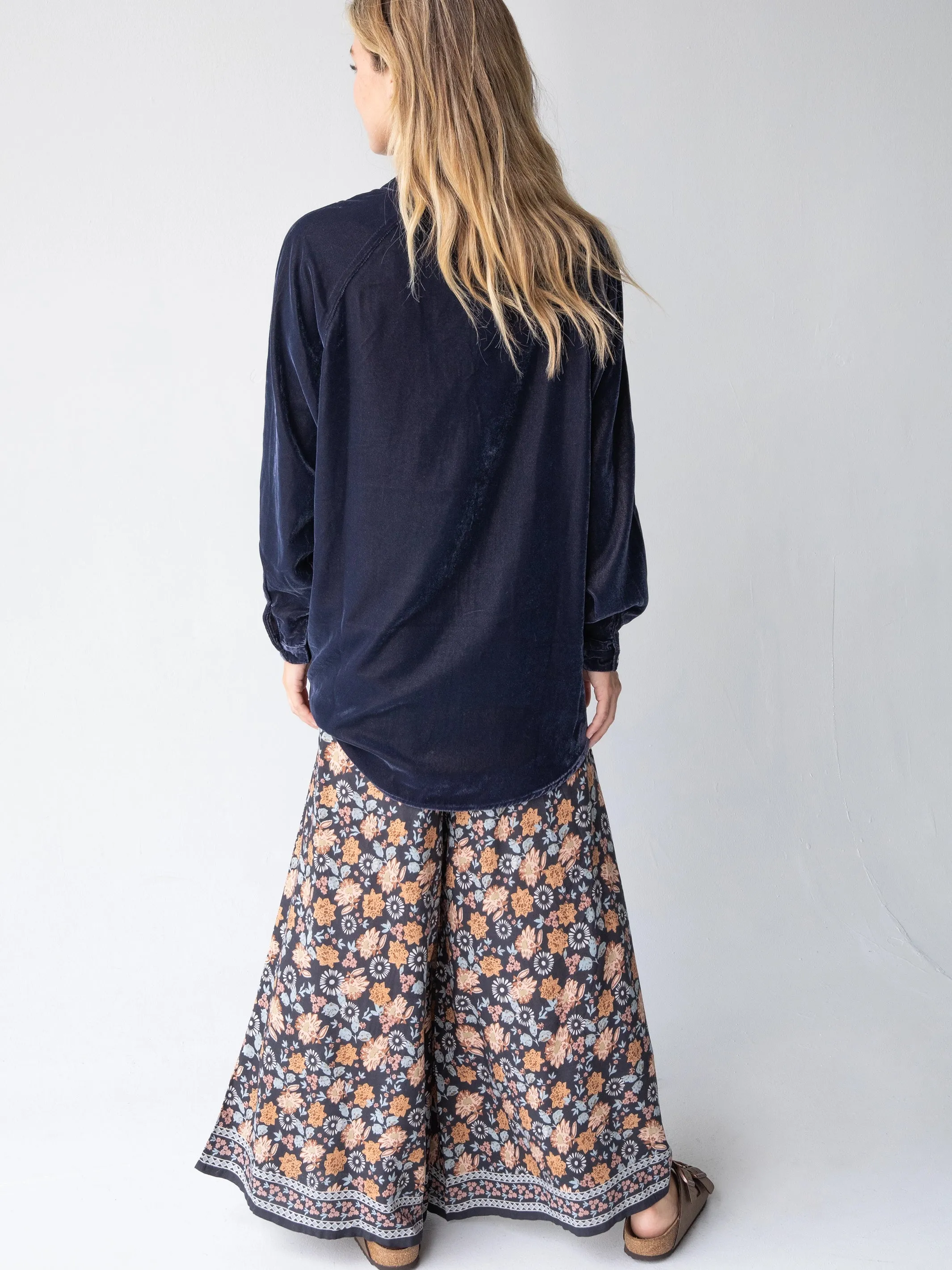 Laid Back Velvet Button Down - Slate Blue sold by NATURAL LIFE product image thumbnail 4