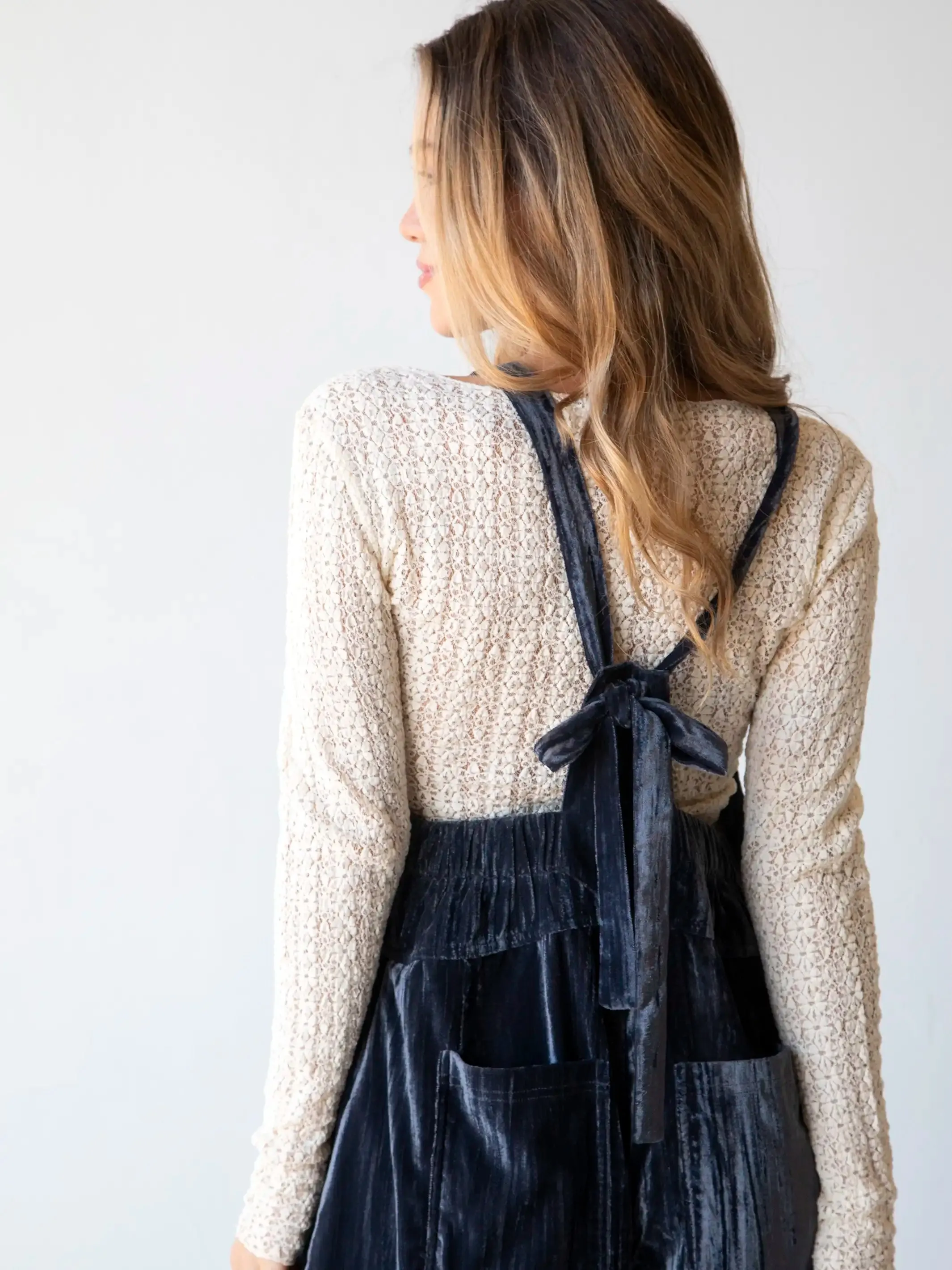 Velvet Dakota Tie Overall - Charcoal sold by NATURAL LIFE