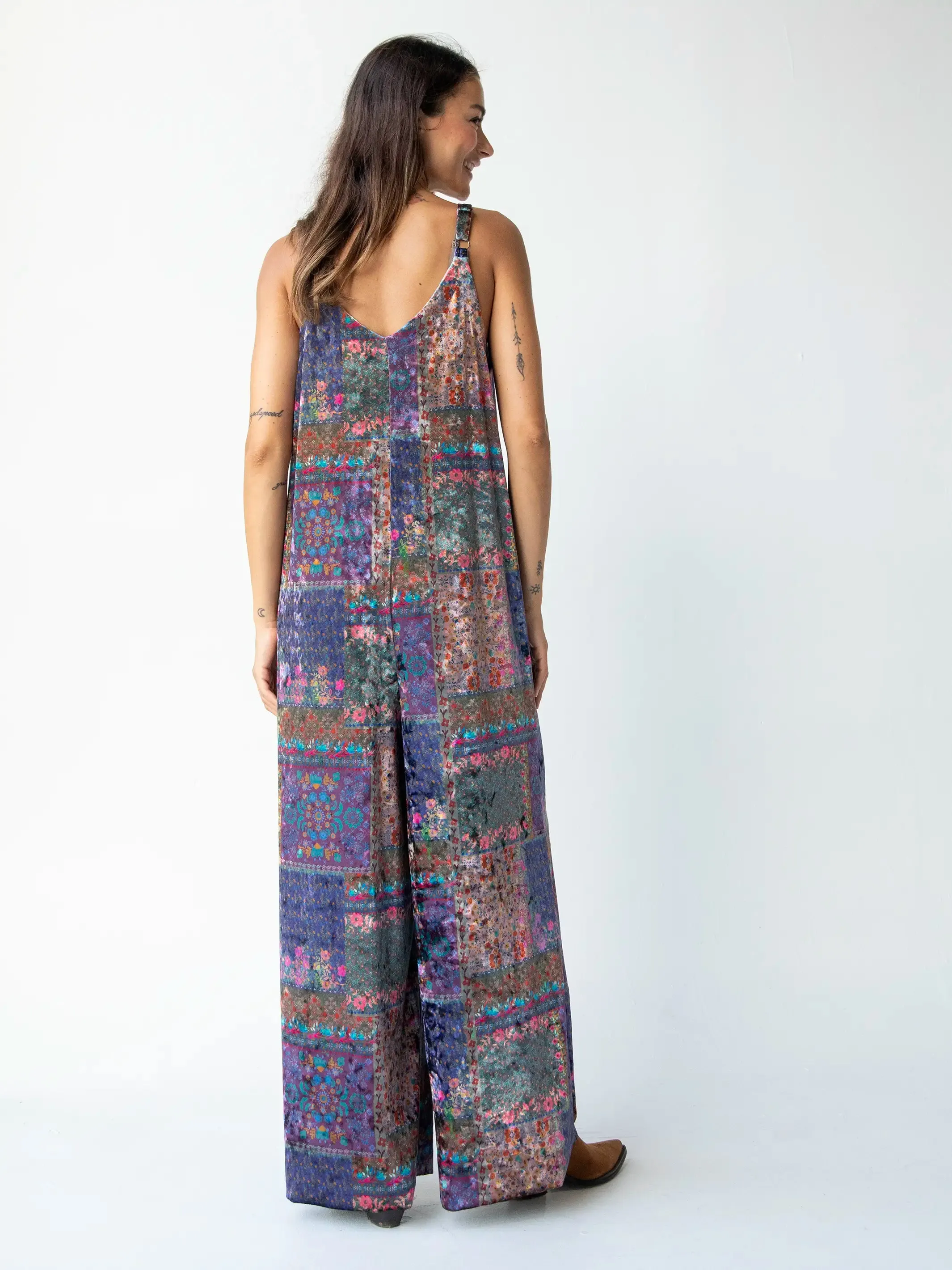 Josie Velvet Jumpsuit - Vintage Patchwork sold by NATURAL LIFE product image thumbnail 4