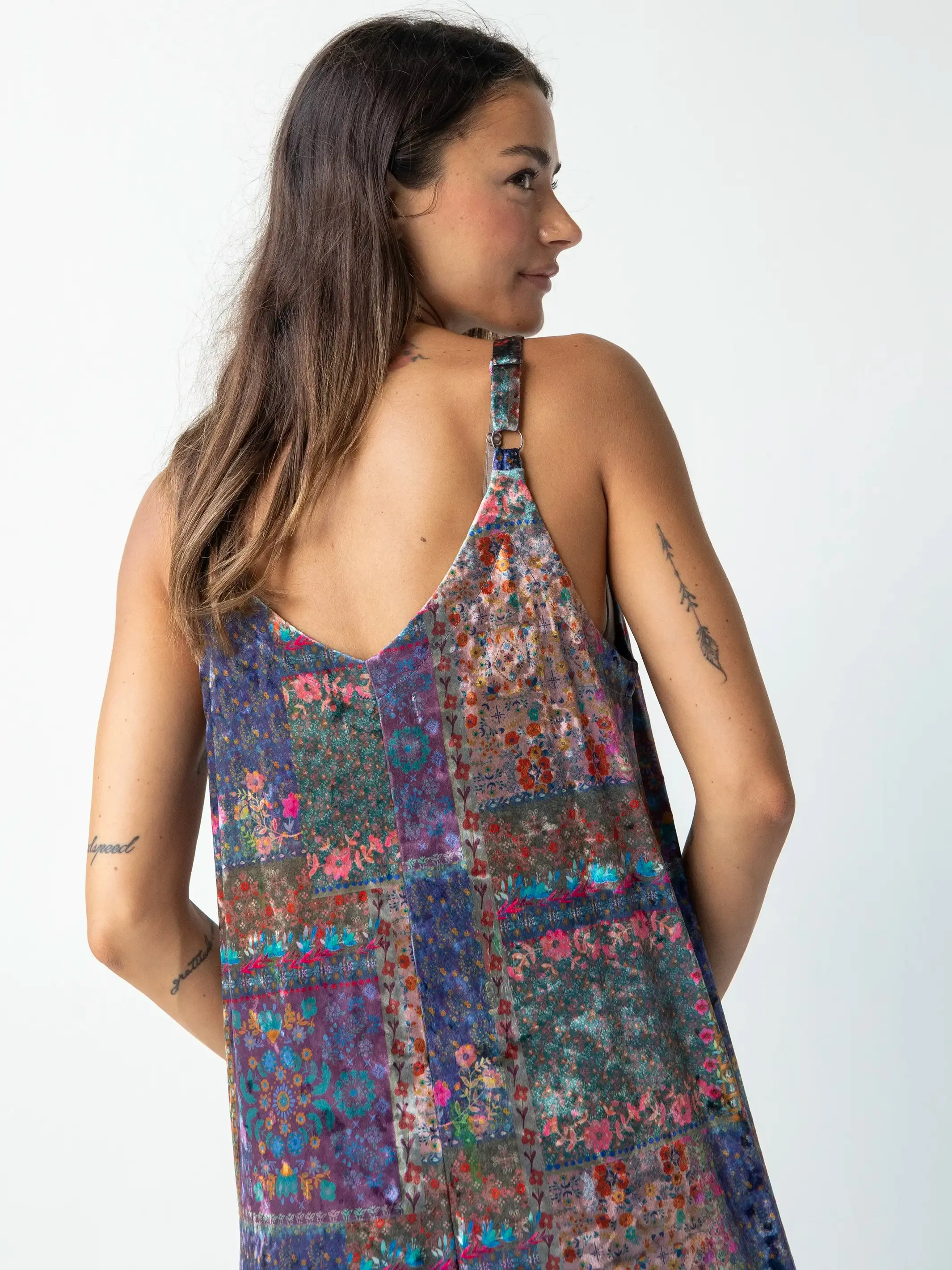 Josie Velvet Jumpsuit - Vintage Patchwork sold by NATURAL LIFE product image thumbnail 3