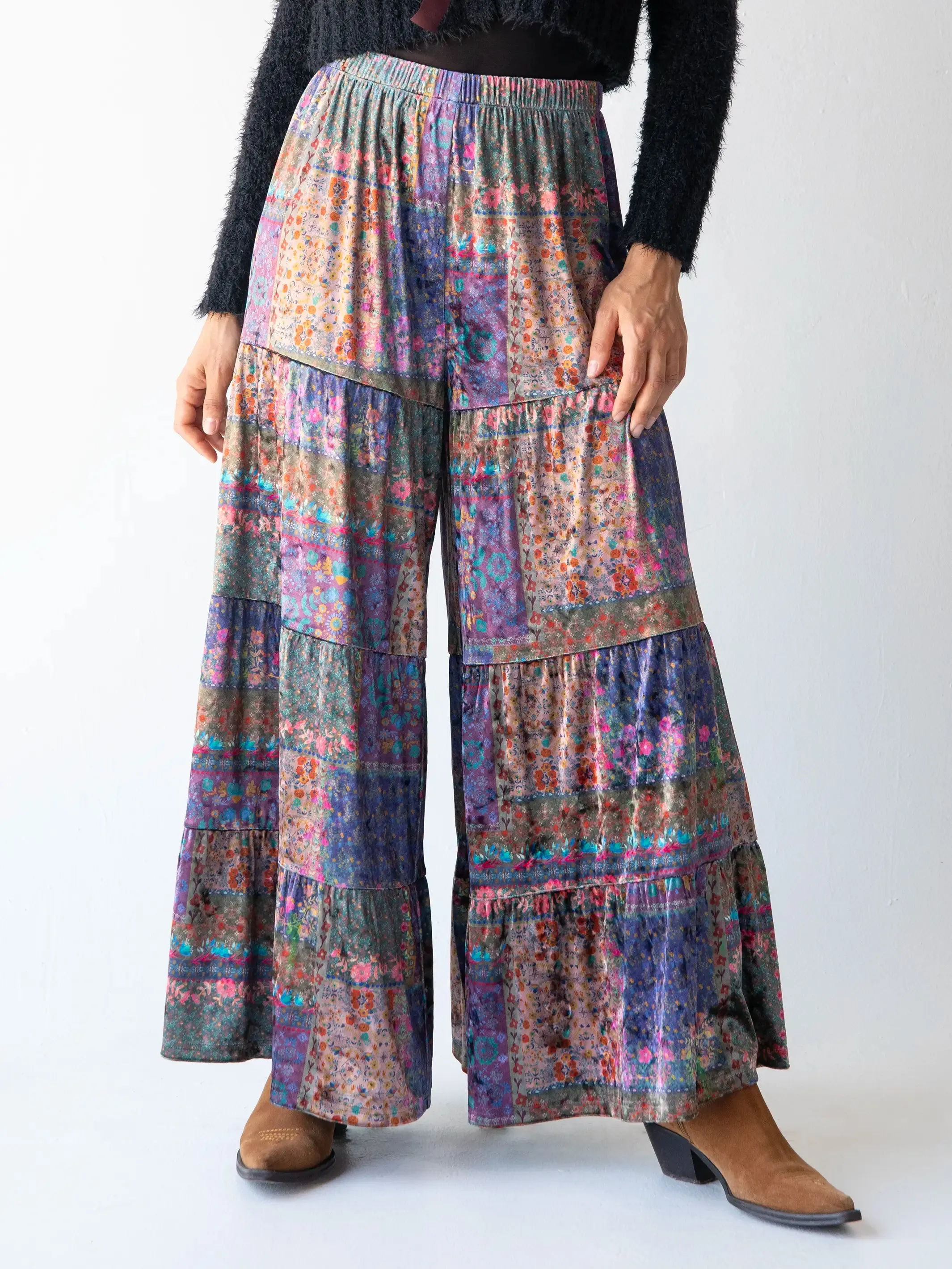 Velvet Patti Palazzo Pant - Vintage Patchwork sold by NATURAL LIFE product image thumbnail 2