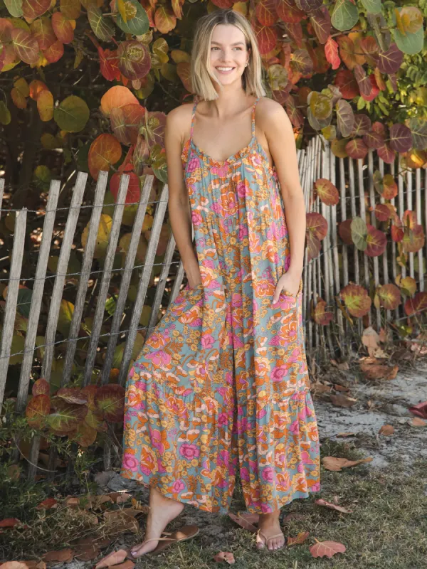 Harley Jumpsuit - Grey Pink Floral sold by NATURAL LIFE