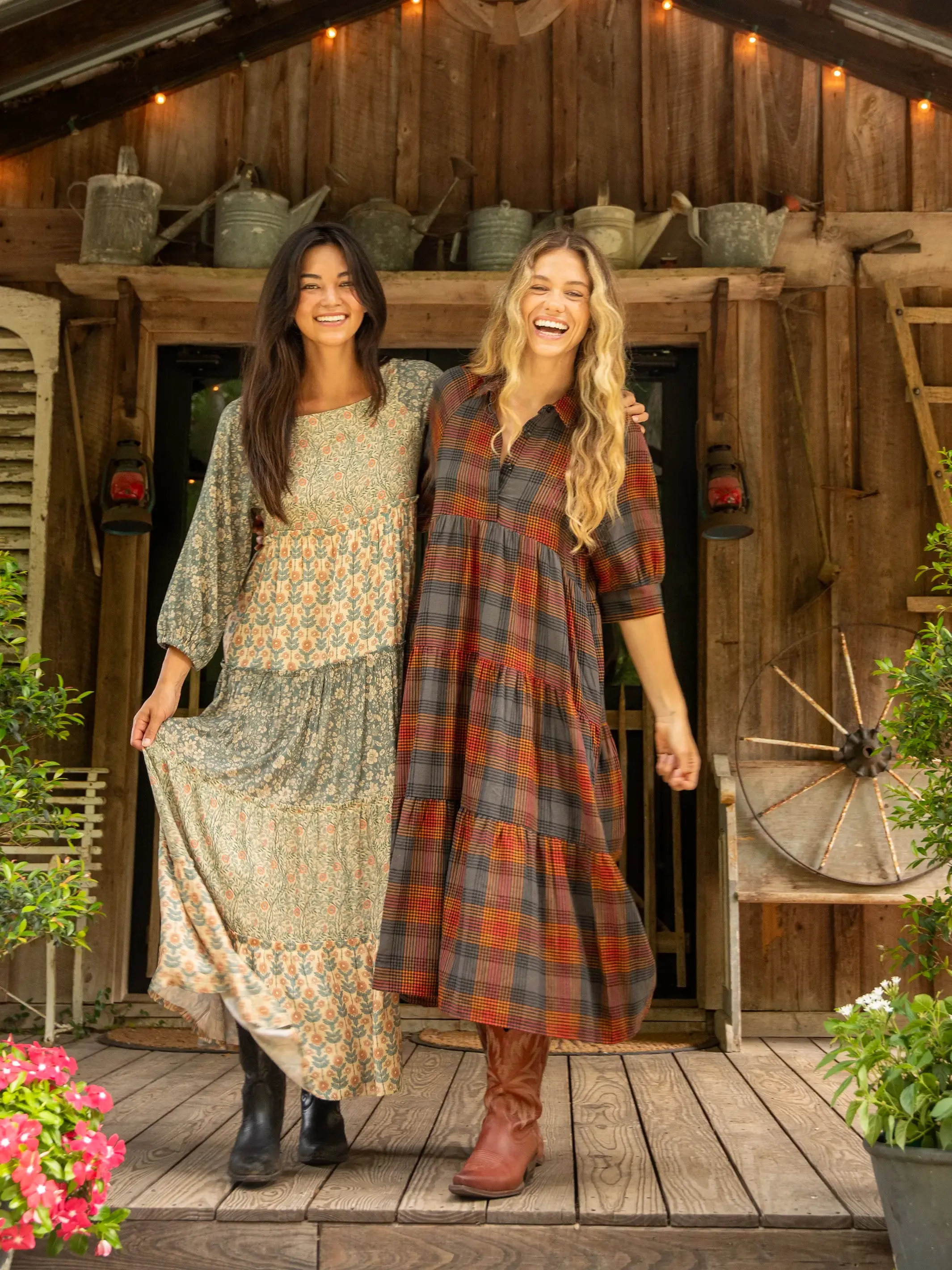 Berkley Long Sleeve Maxi Dress - Tan Olive Mixed Floral sold by NATURAL LIFE product image thumbnail 4