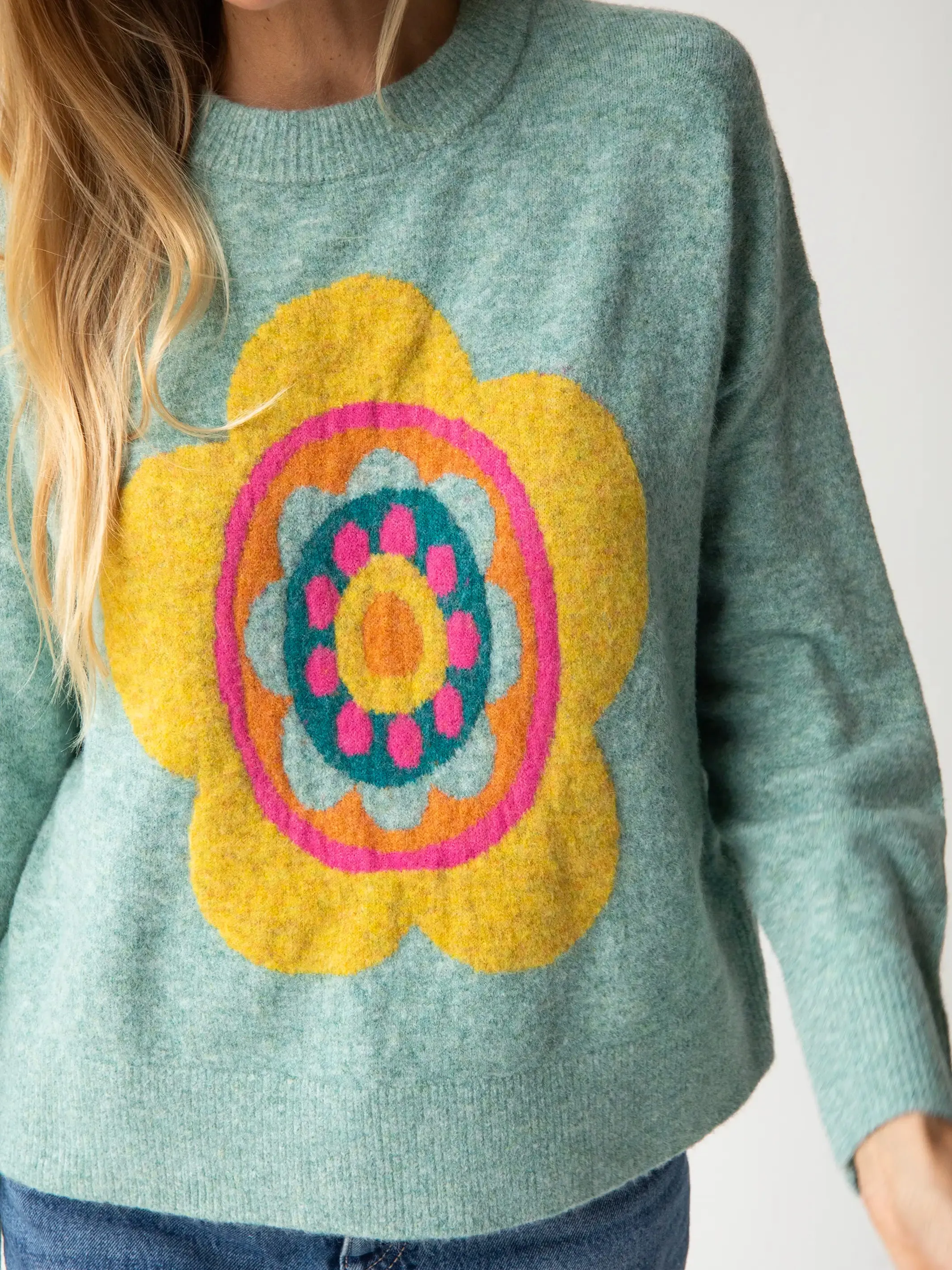 Everyone's Favorite Sweater - Light Blue Daisy sold by NATURAL LIFE product image thumbnail 2
