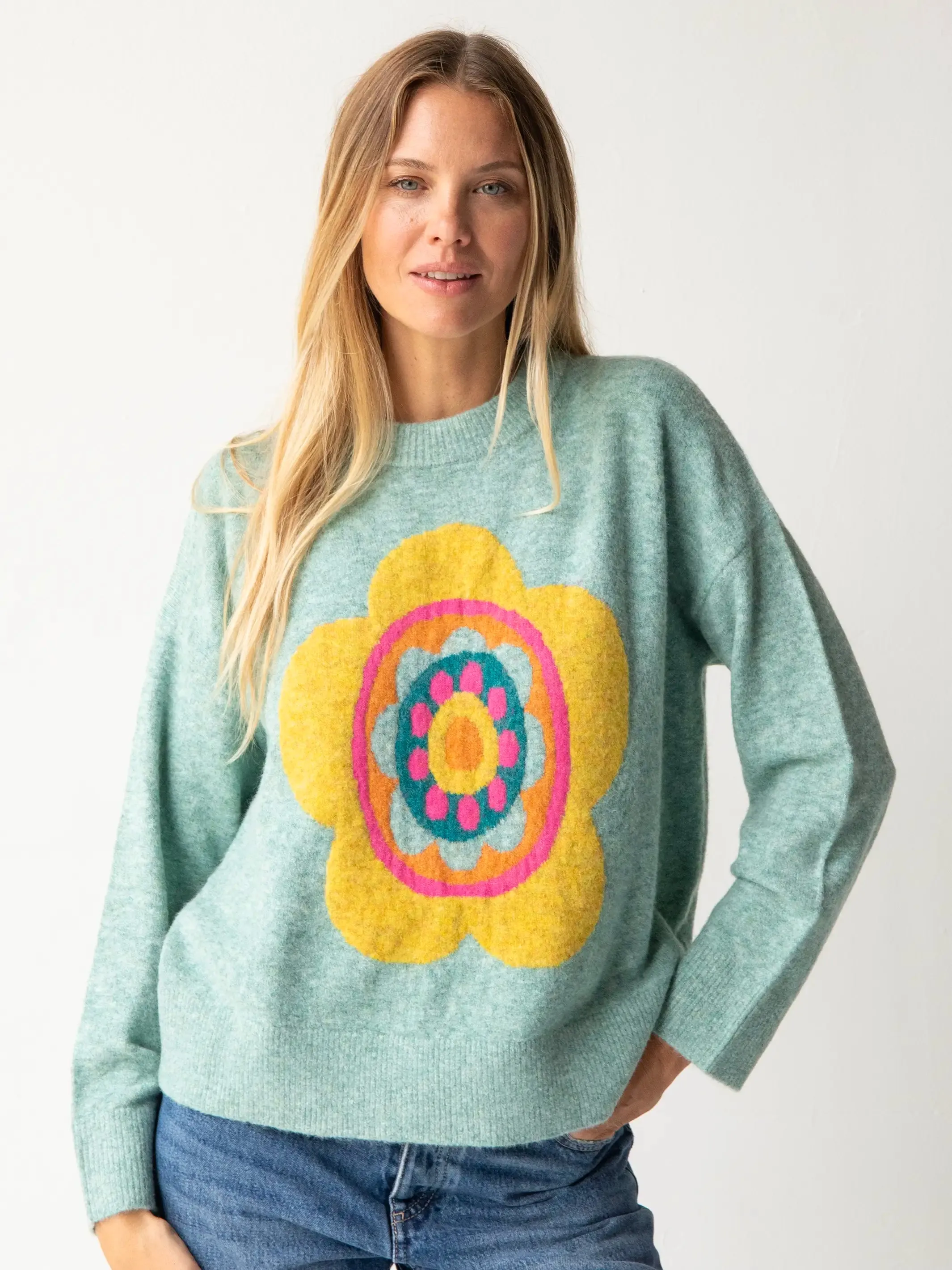 Everyone's Favorite Sweater - Light Blue Daisy sold by NATURAL LIFE
