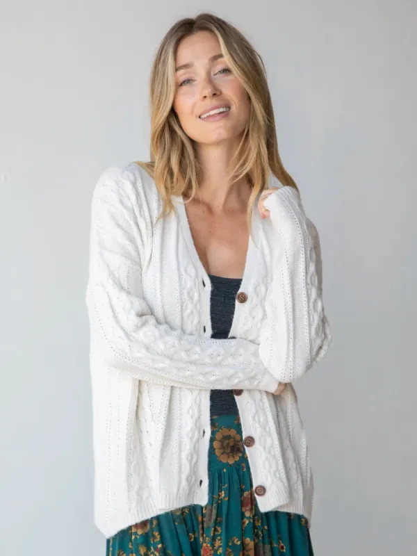 So Soft Grandpa Cardigan - Off-White sold by NATURAL LIFE
