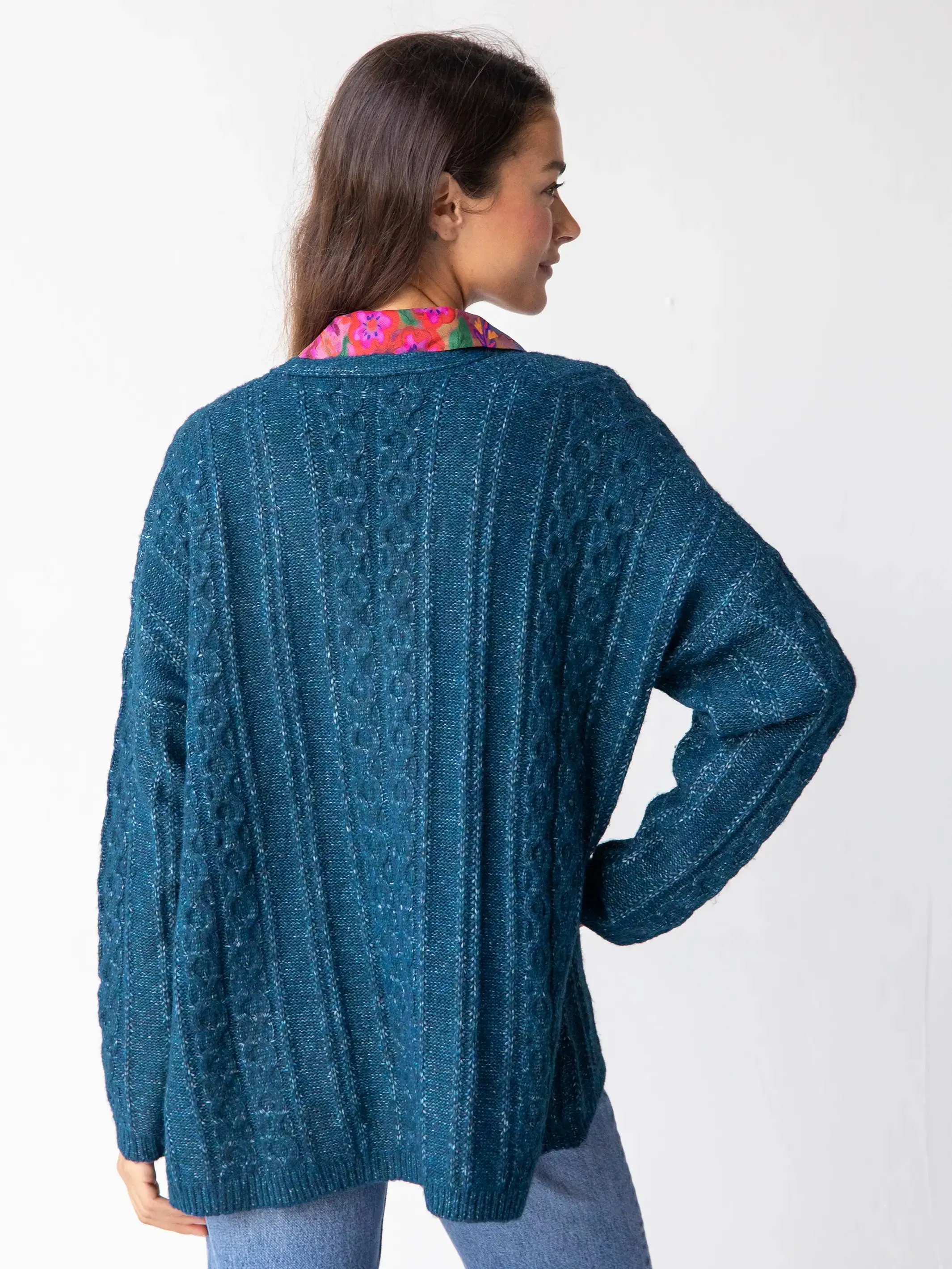 So Soft Grandpa Cardigan - Dark Teal sold by NATURAL LIFE product image thumbnail 3