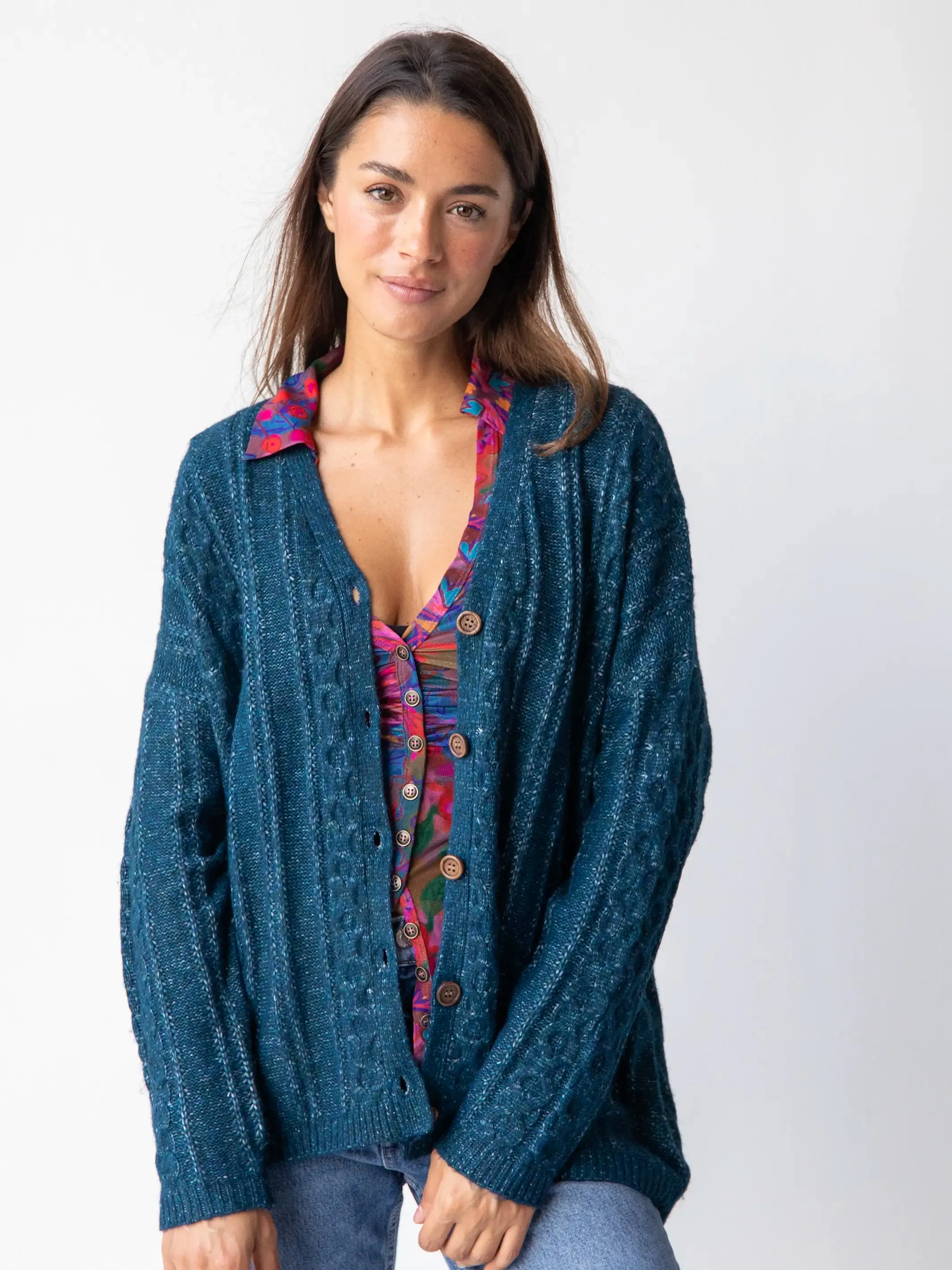 So Soft Grandpa Cardigan - Dark Teal sold by NATURAL LIFE