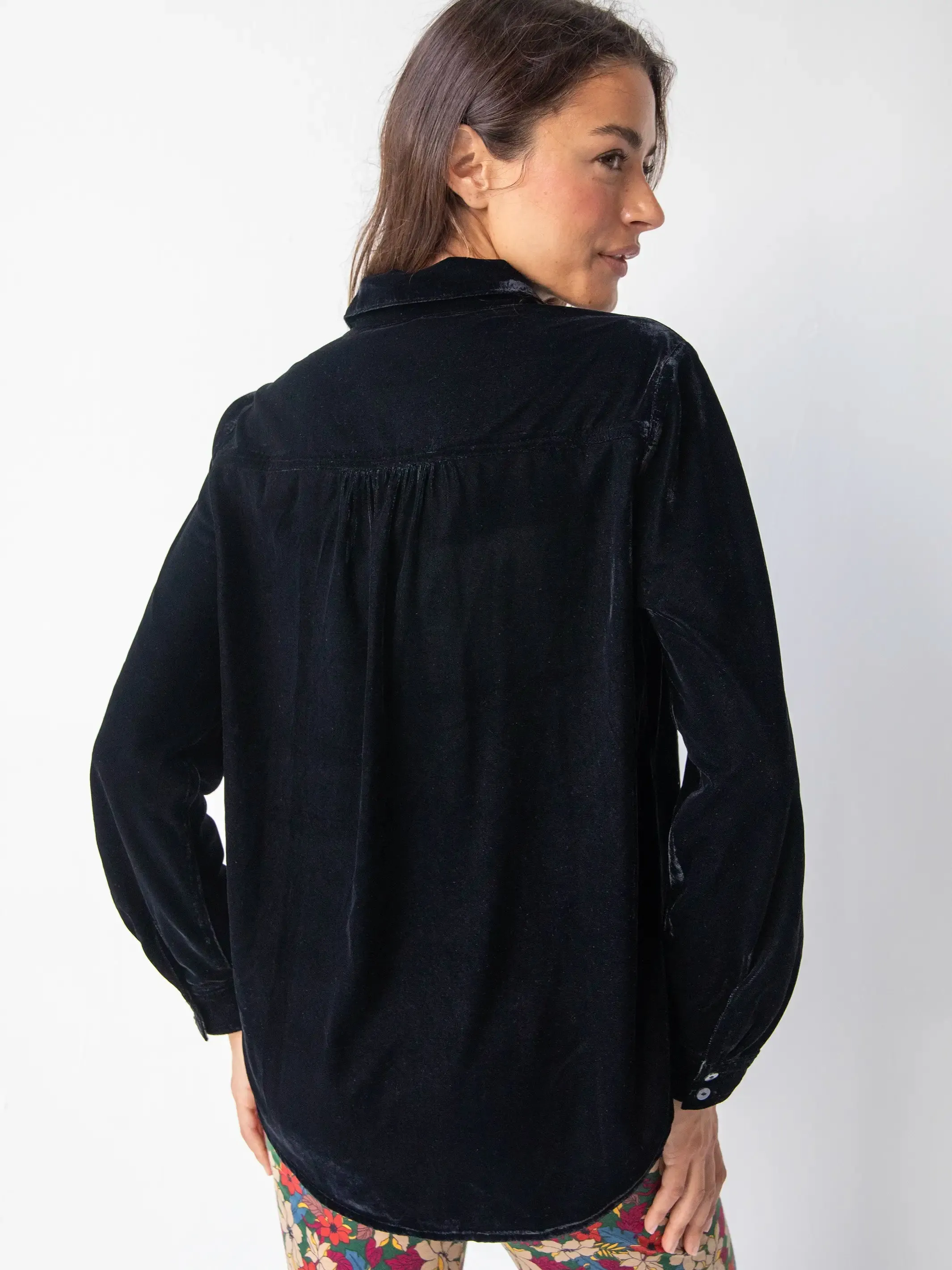 Rocky Velvet Button Down - Black sold by NATURAL LIFE product image thumbnail 3