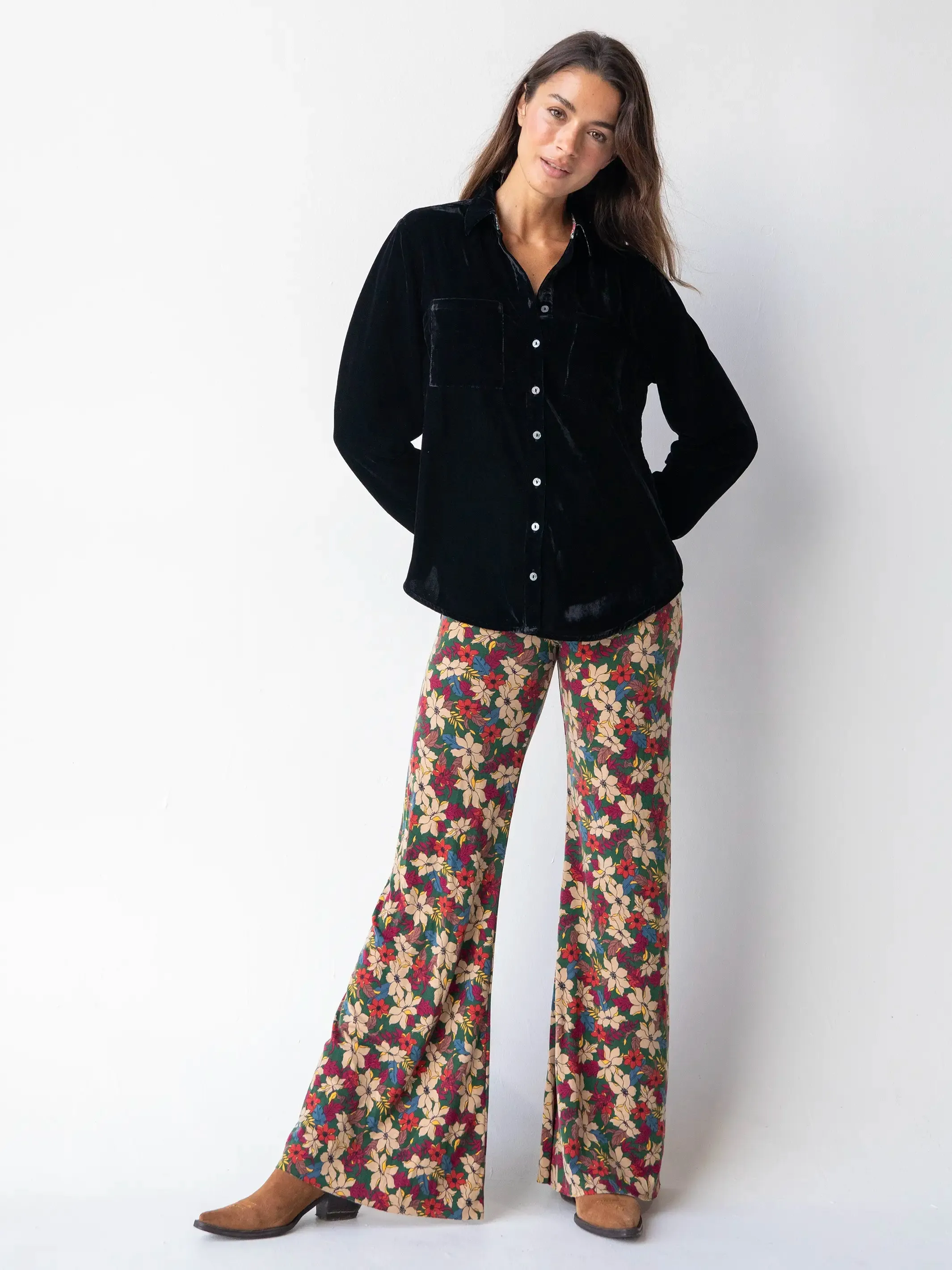 Rocky Velvet Button Down - Black sold by NATURAL LIFE product image thumbnail 4