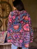 Oversized Blanket Hoodie - Black Printed Folk Circles sold by NATURAL LIFE