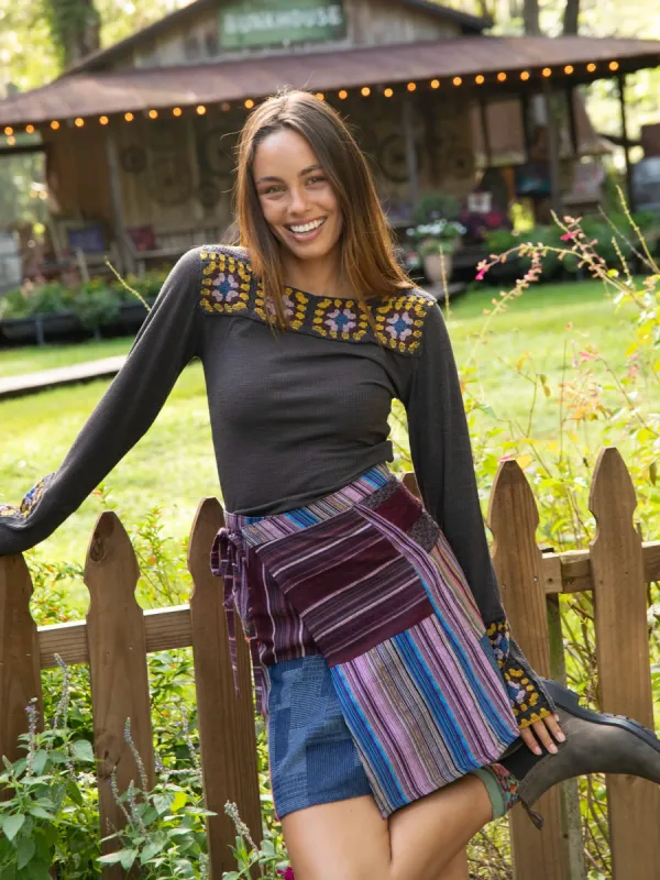 Hazel Crochet Top - Charcoal sold by NATURAL LIFE