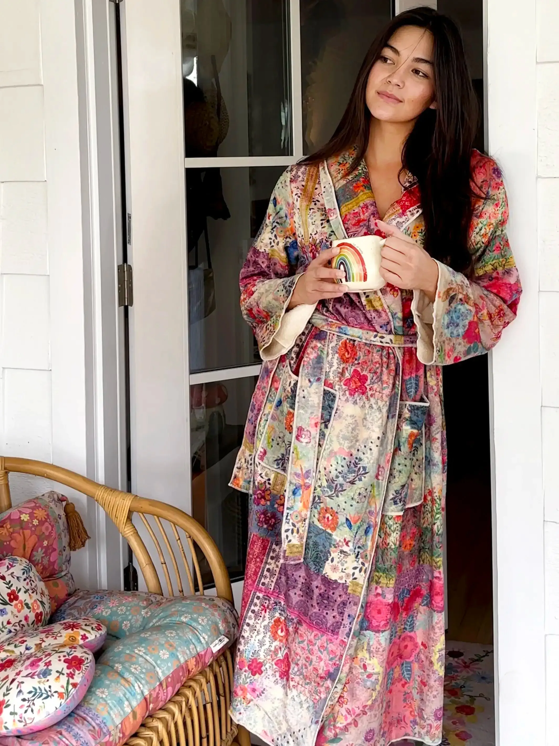 Cozy Blanket Robe - Patchwork Midi sold by NATURAL LIFE