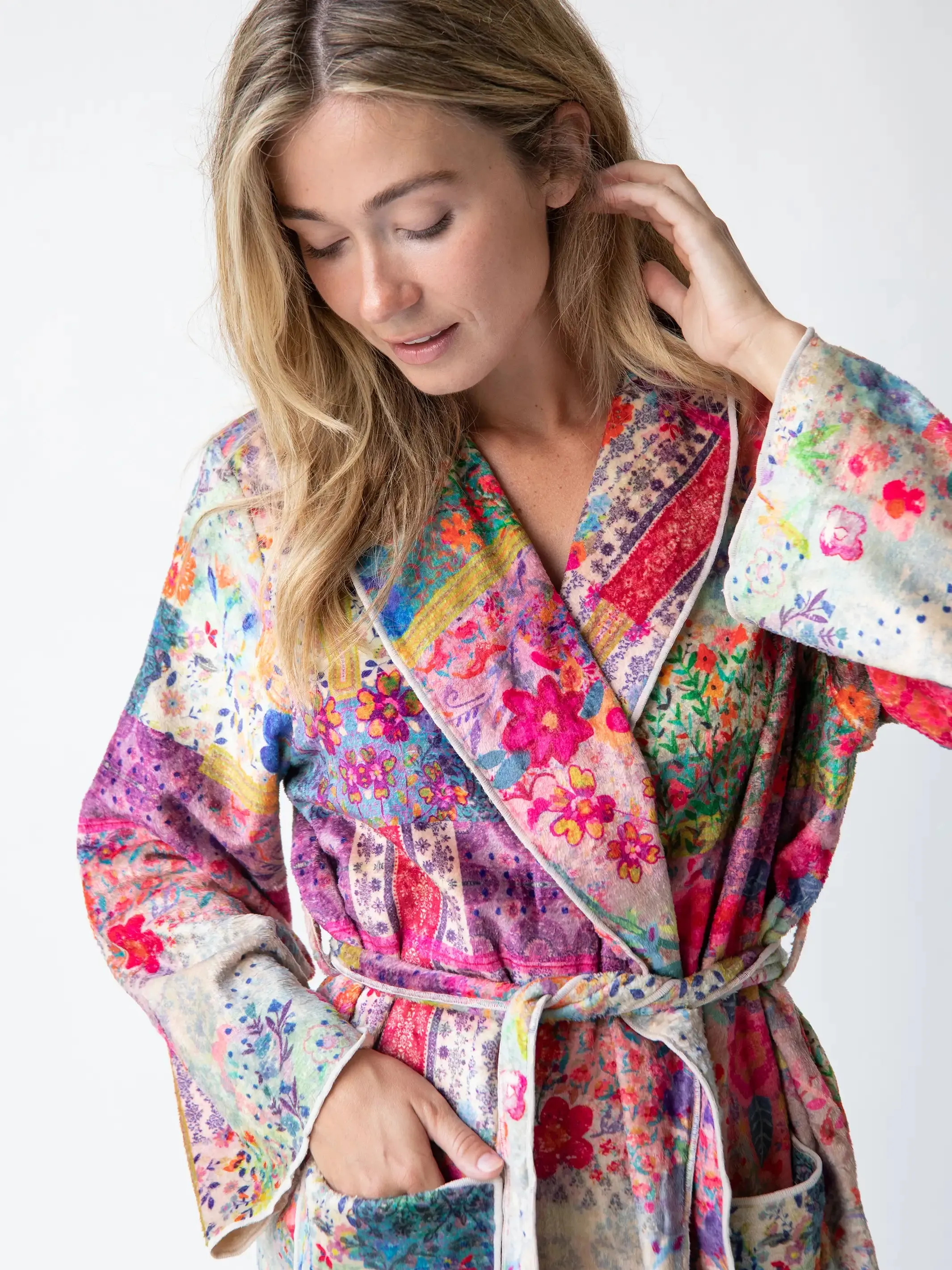 Cozy Blanket Robe - Patchwork Midi sold by NATURAL LIFE product image thumbnail 2
