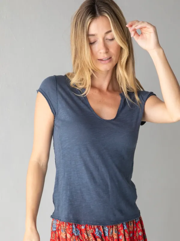 Molly Cotton Tee Shirt - Indigo sold by NATURAL LIFE