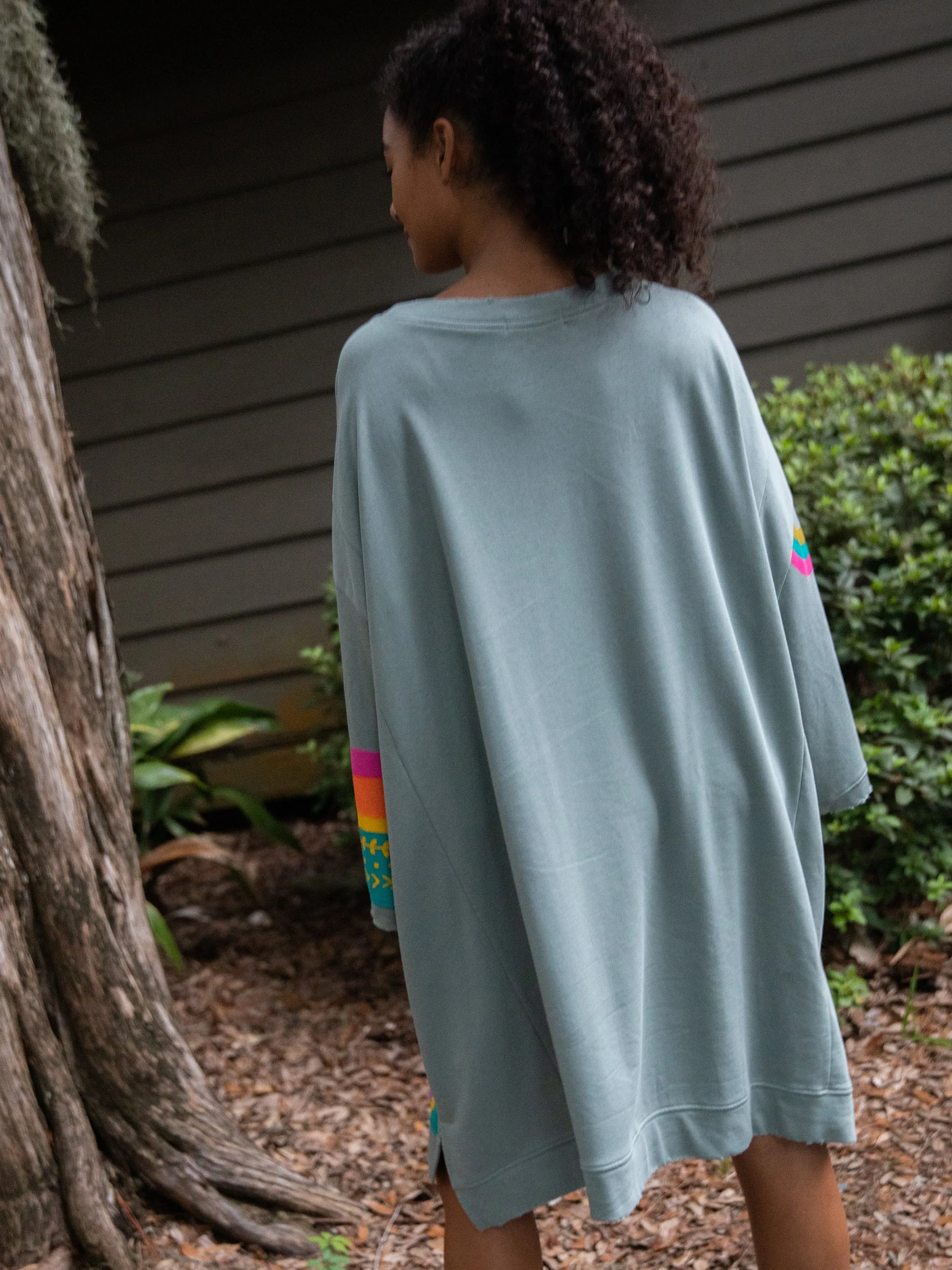 Billie Oversized Sweatshirt - Dusty Blue Rainbow sold by NATURAL LIFE product image thumbnail 2