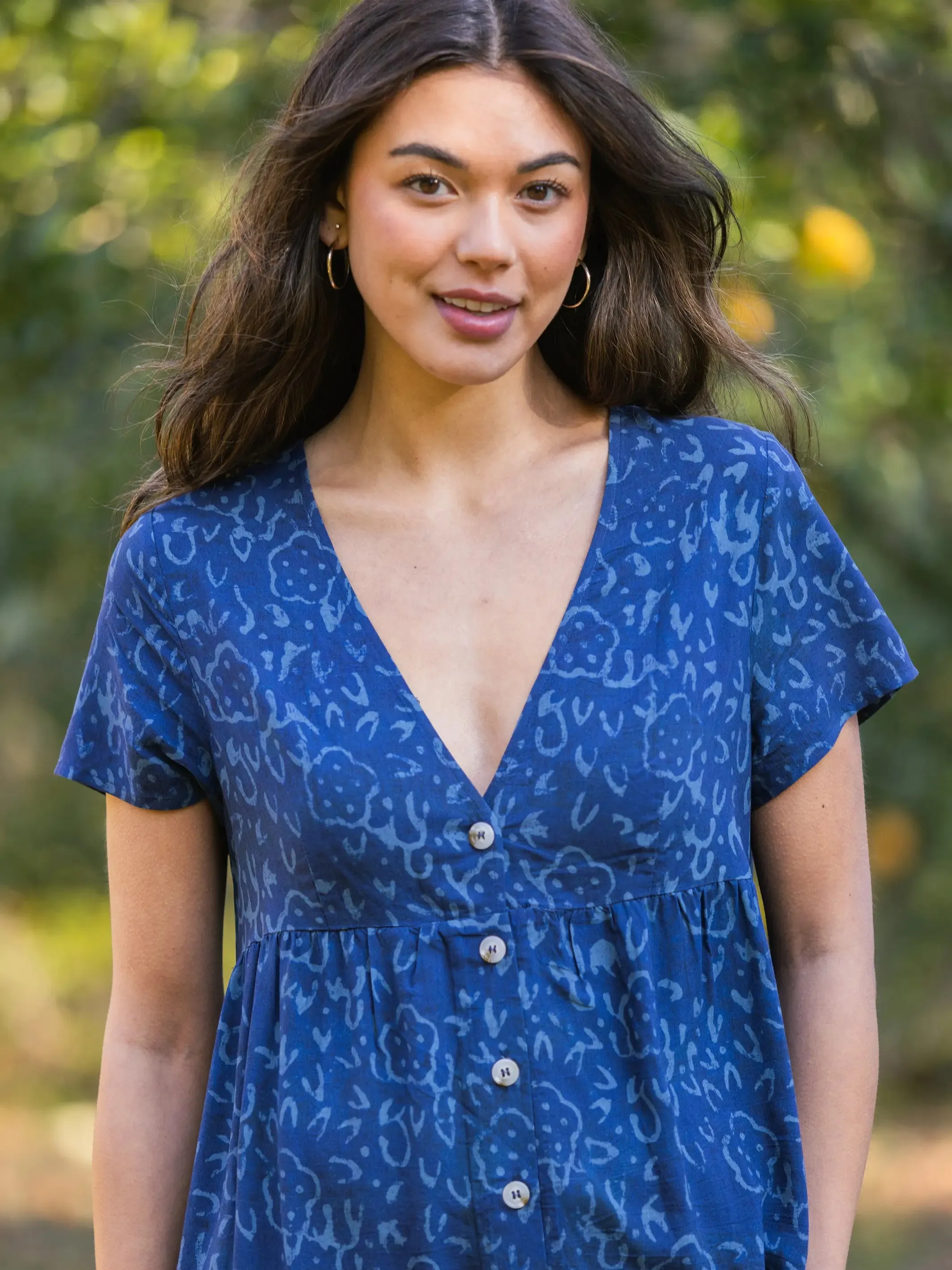 Avery Midi Dress - Navy Shibori Tie-Dye sold by NATURAL LIFE product image thumbnail 2