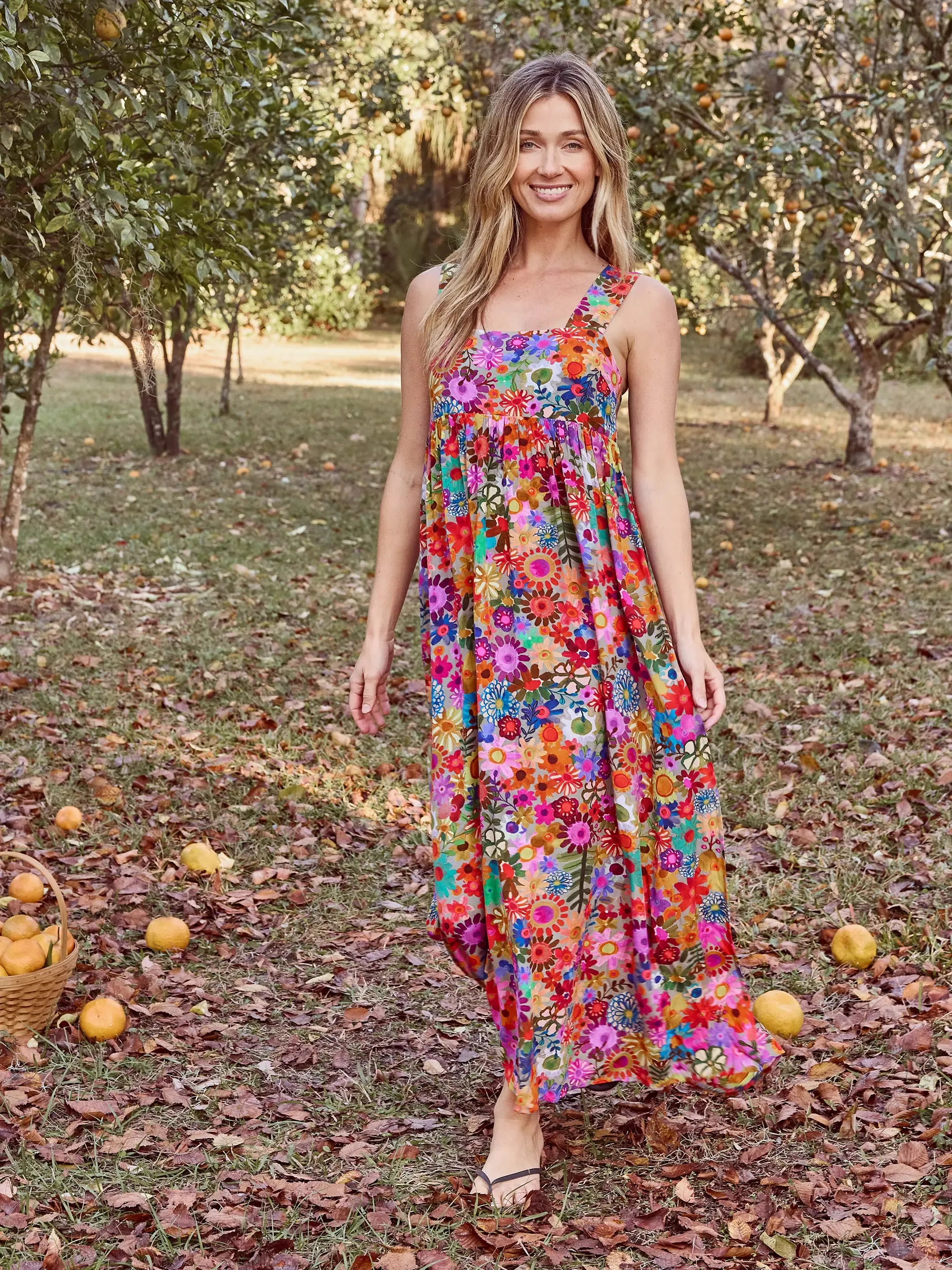 Tricia Maxi Dress - Bright Red Pink Yellow sold by NATURAL LIFE