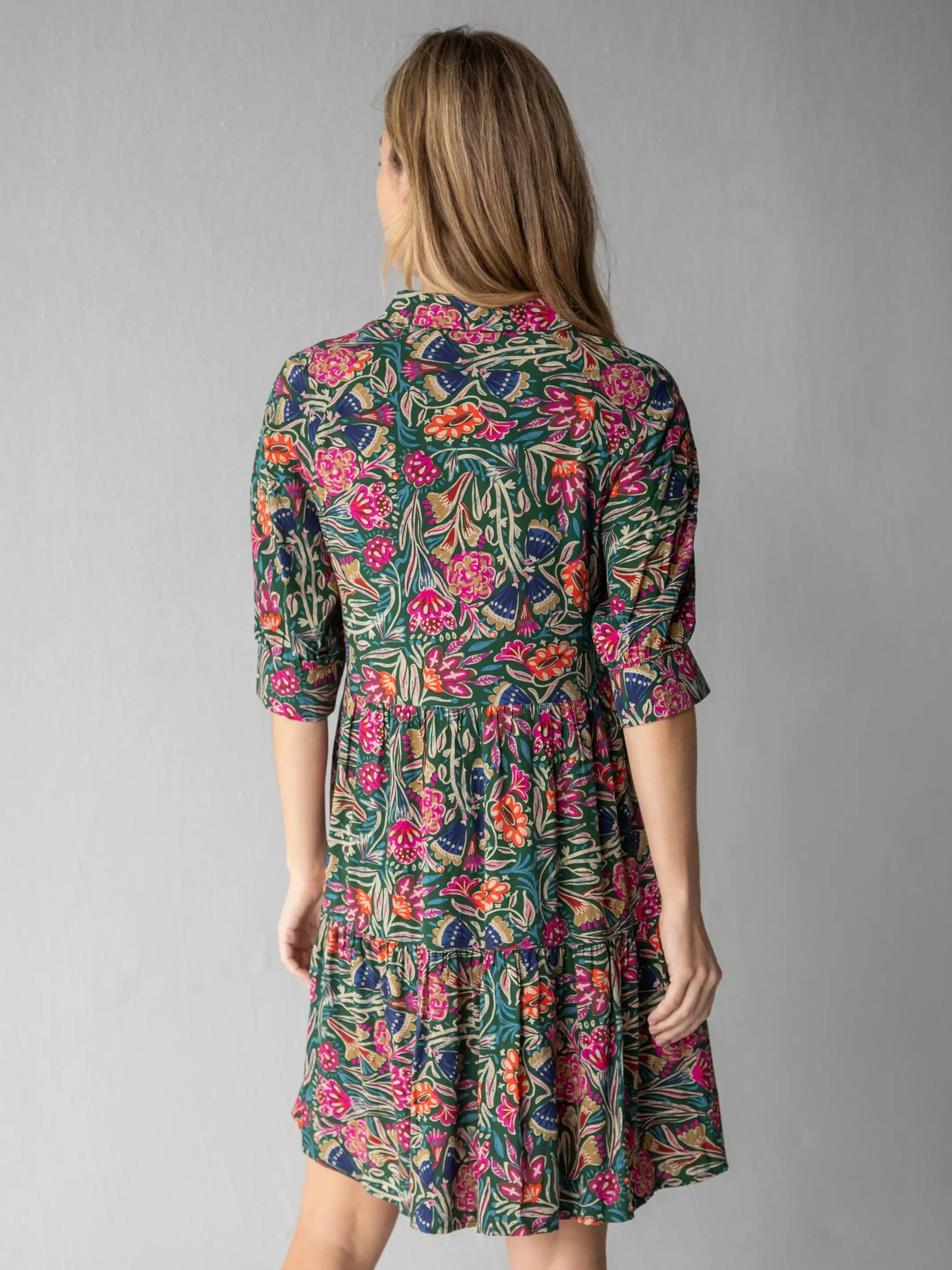 Becca Mini Dress - Green Lined Floral sold by NATURAL LIFE product image thumbnail 3