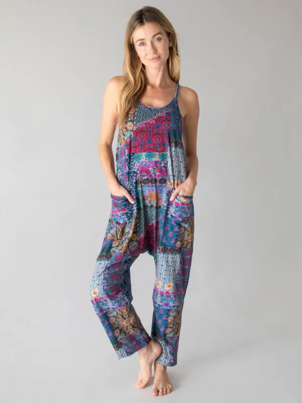 Lucy Jumpsuit - Blue Patchwork sold by NATURAL LIFE