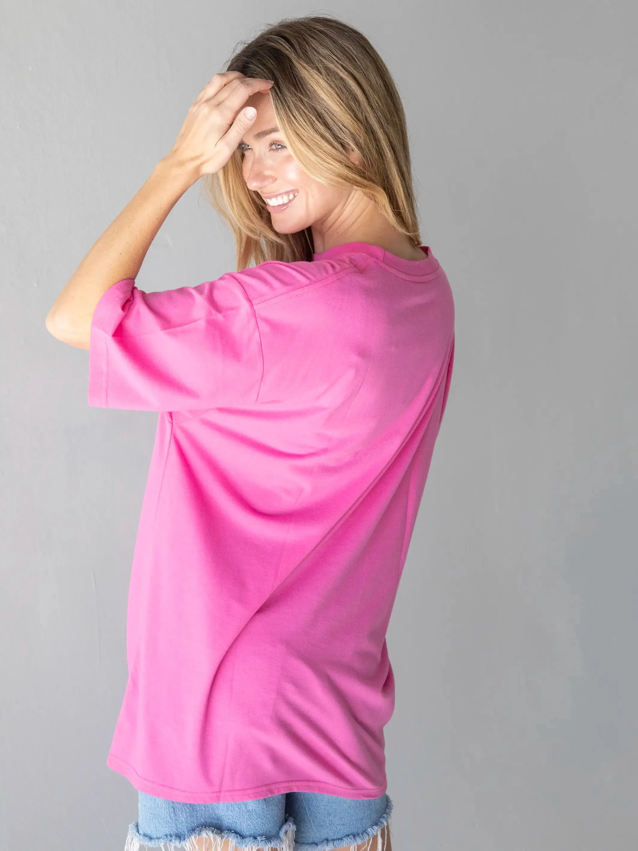 Chandler Cotton Tee - Fuchsia Folk Flower sold by NATURAL LIFE product image thumbnail 2