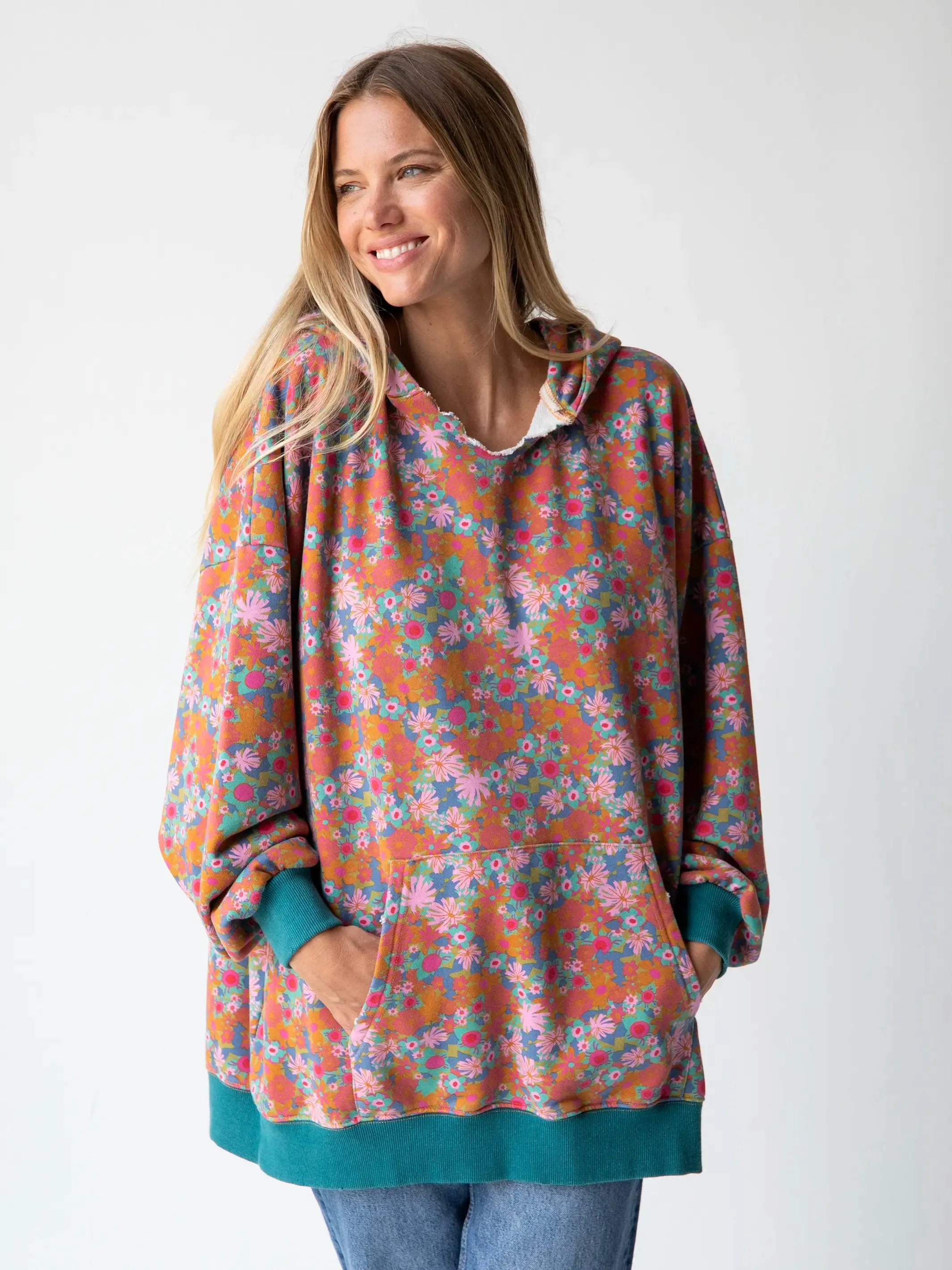 Oversized Printed Hoodie - Rust Orchid Pink sold by NATURAL LIFE