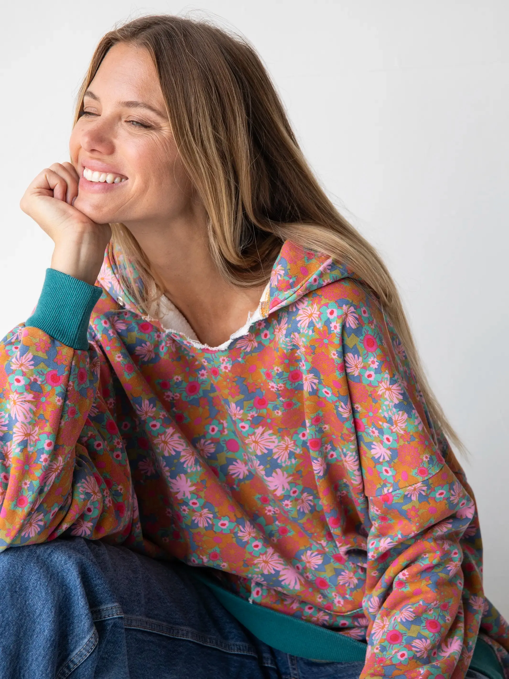 Oversized Printed Hoodie - Rust Orchid Pink sold by NATURAL LIFE product image thumbnail 2