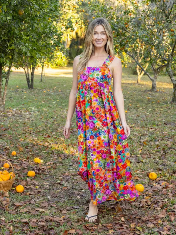 Tricia Maxi Dress - Rainbow Calico Floral sold by NATURAL LIFE