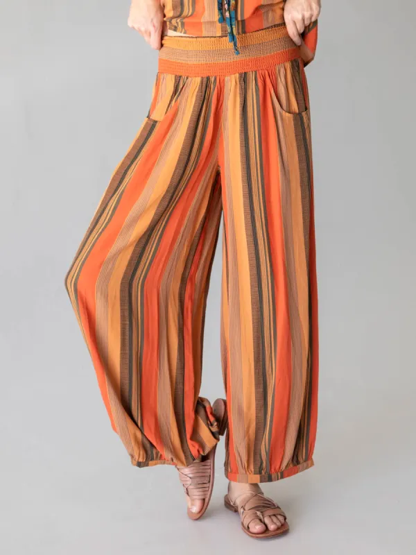 Around The Town Pant - Rust Stripes sold by NATURAL LIFE