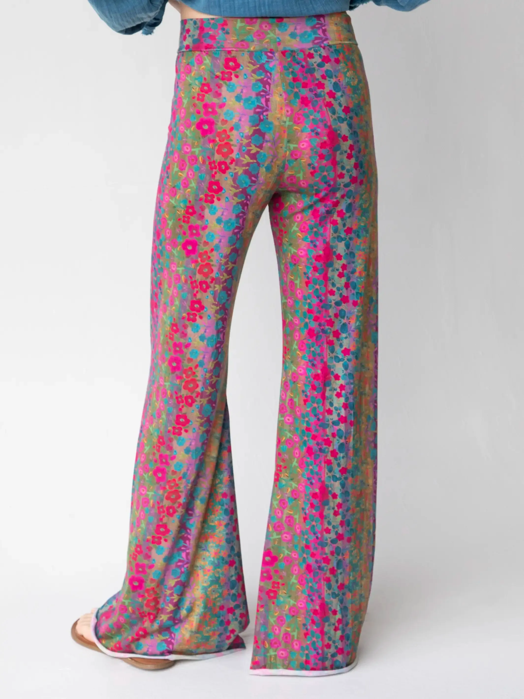 Cali Knit Flare Pant - Dark Rainbow Floral sold by NATURAL LIFE product image thumbnail 3