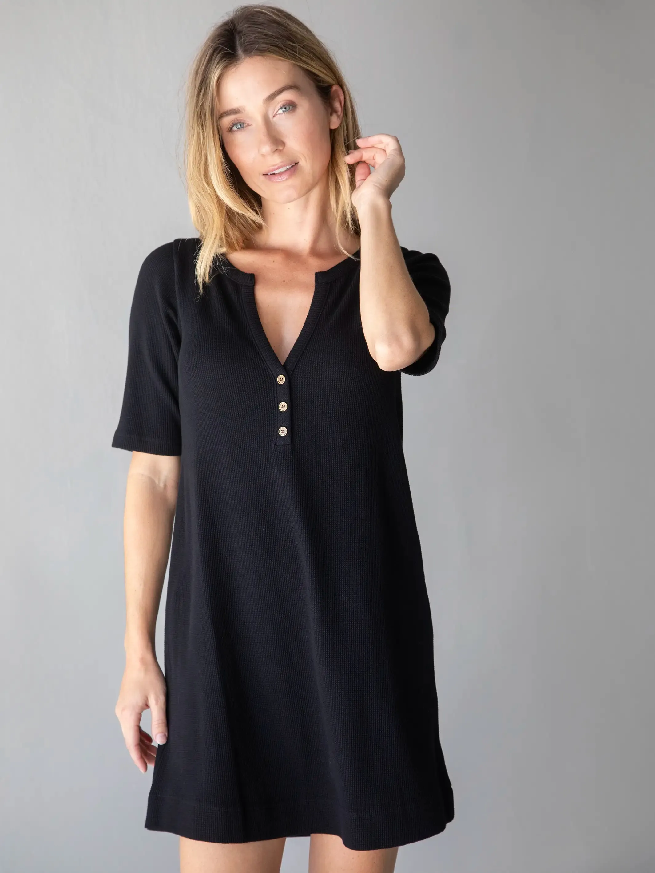 Easy Street Ribbed Mini Dress - Black sold by NATURAL LIFE