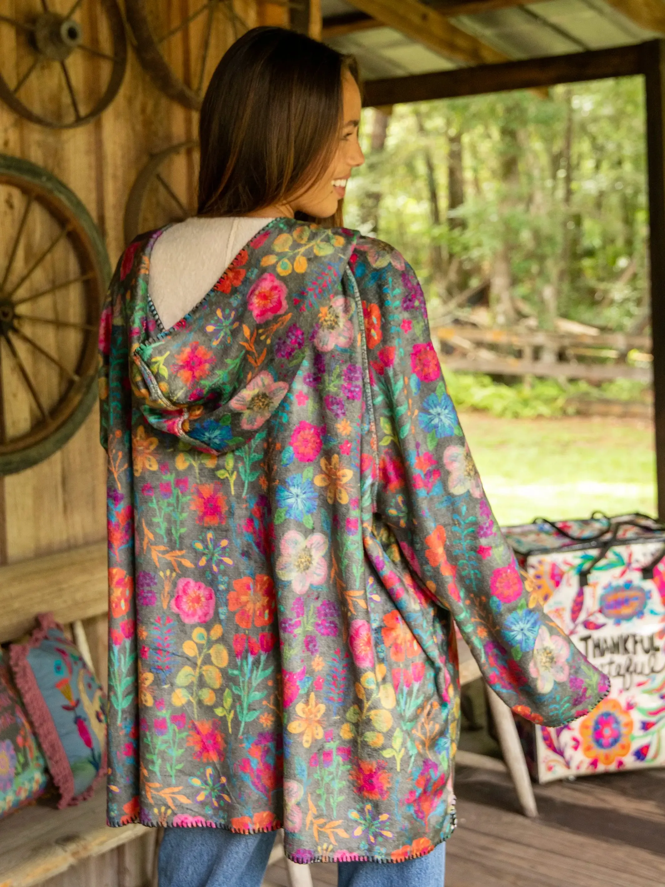 Cozy Blanket Hoodie - Rainbow Garden sold by NATURAL LIFE product image thumbnail 4