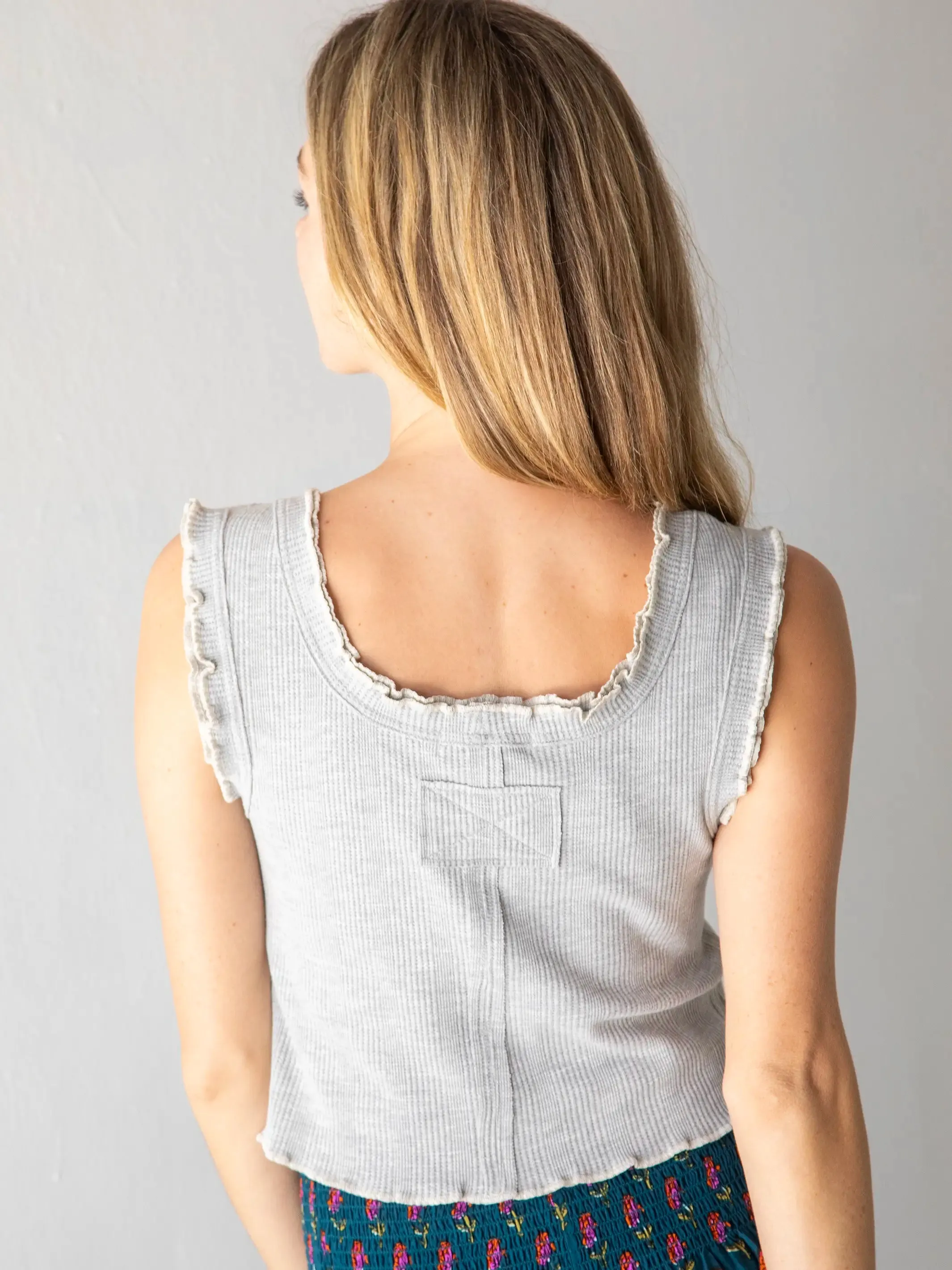 Sunroom Ruffle Tank - Heather Grey sold by NATURAL LIFE product image thumbnail 2