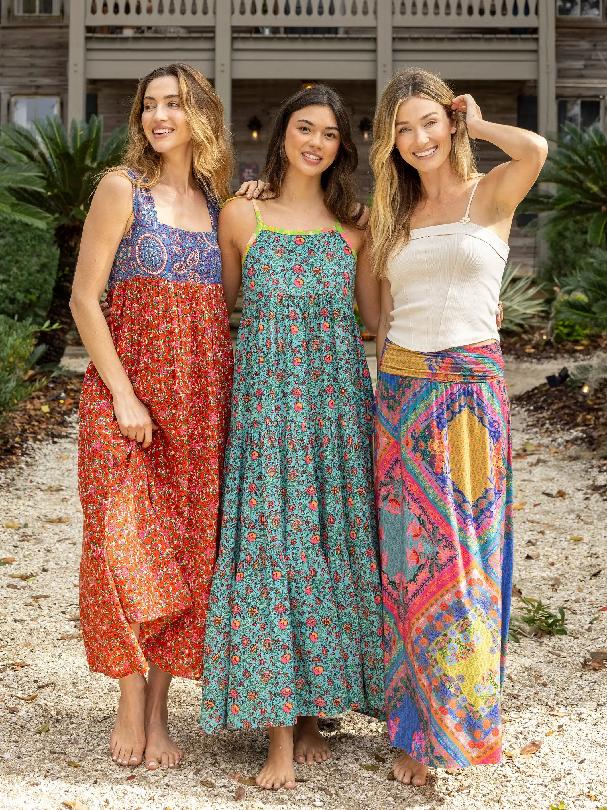 Tricia Maxi Dress - Blue Red Ditsy sold by NATURAL LIFE product image thumbnail 2