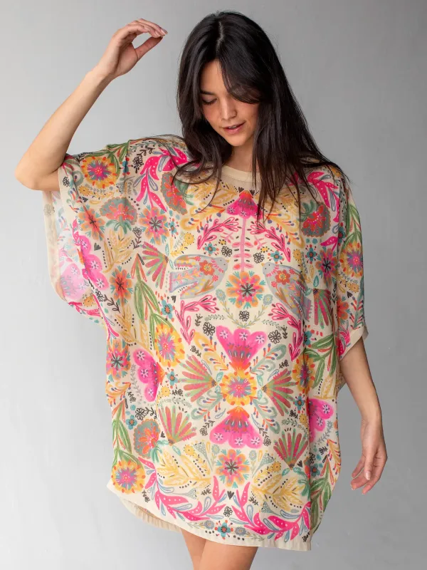 Happy Days Shift Dress - Light Sage Birds sold by NATURAL LIFE