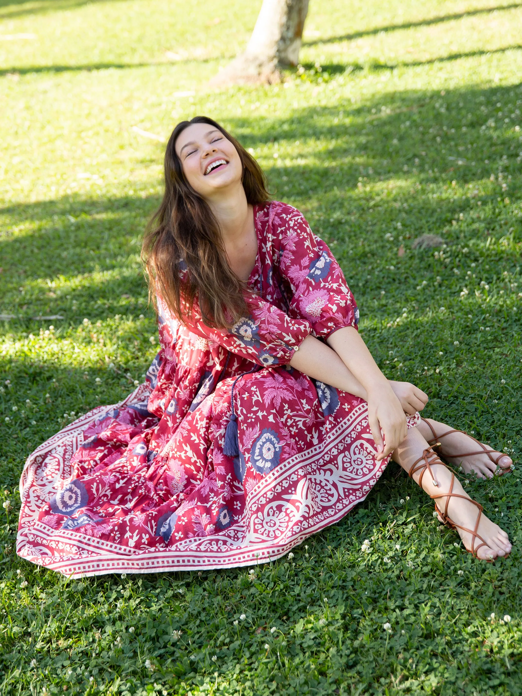 Auguste Maxi Dress - Red Pink Floral sold by NATURAL LIFE product image thumbnail 4