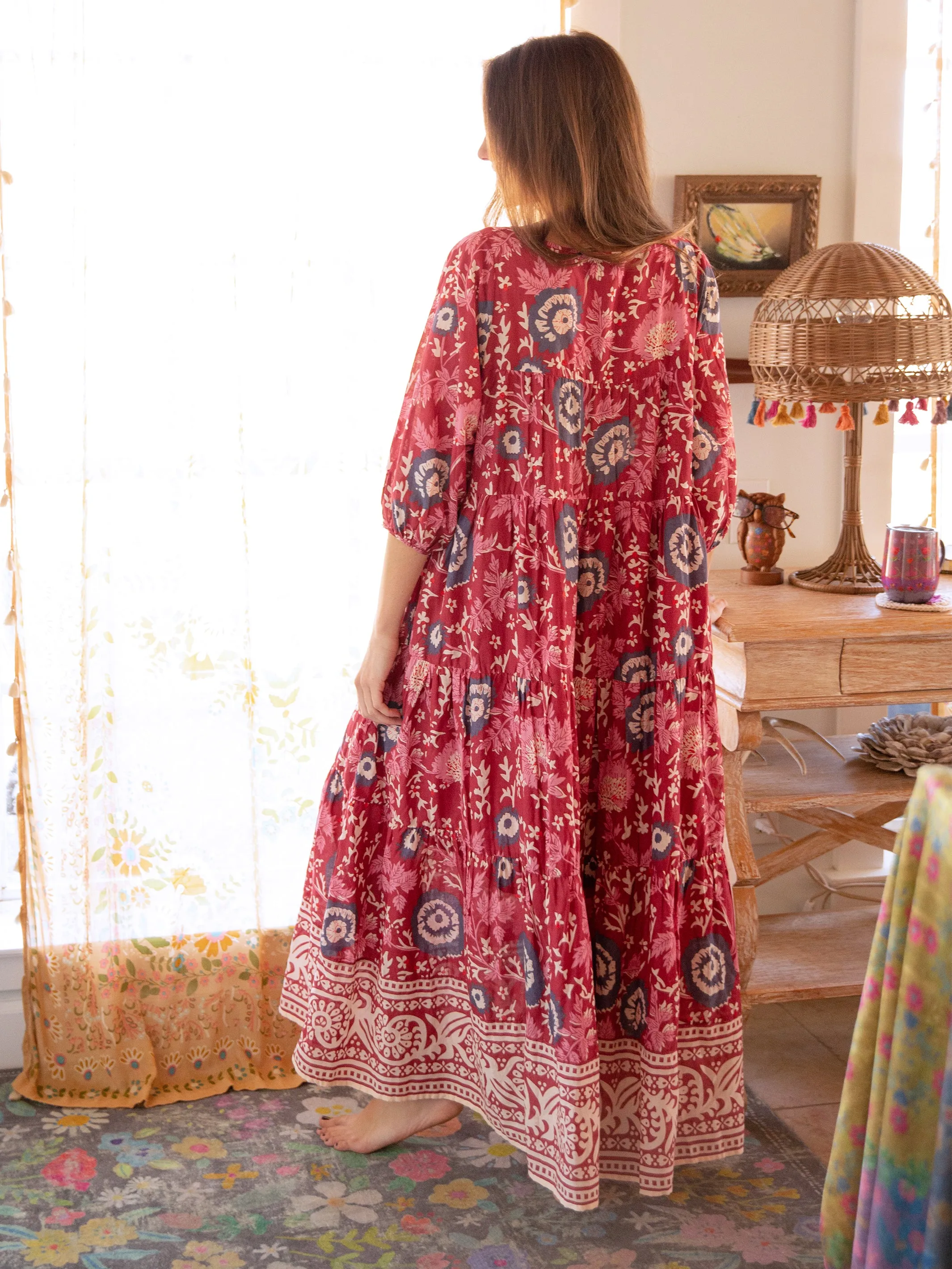 Auguste Maxi Dress - Red Pink Floral sold by NATURAL LIFE product image thumbnail 3